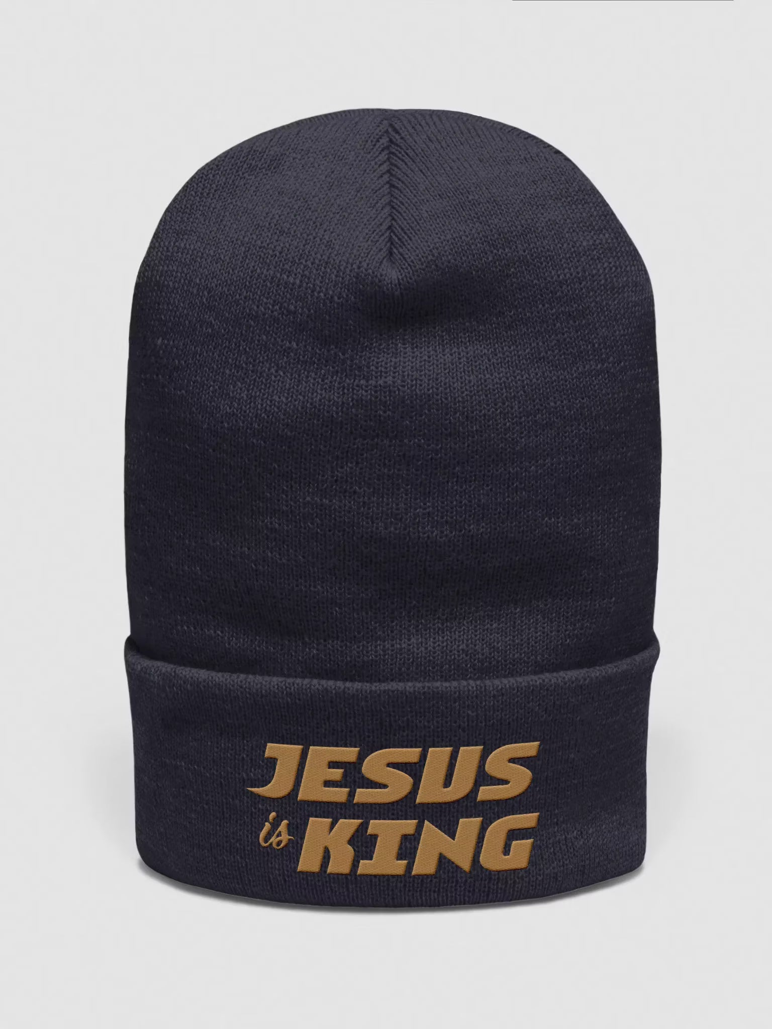 Jesus is King Cuffed Embroidered Beanie