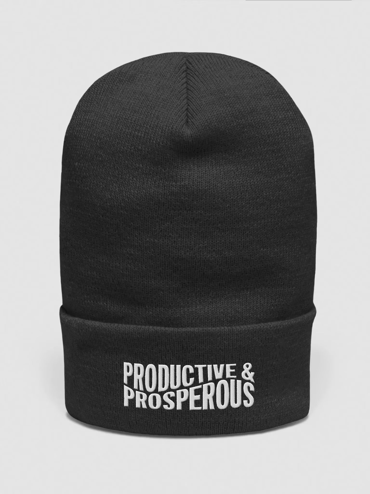 Productive & Prosperous Embroidered Cuffed Beanie