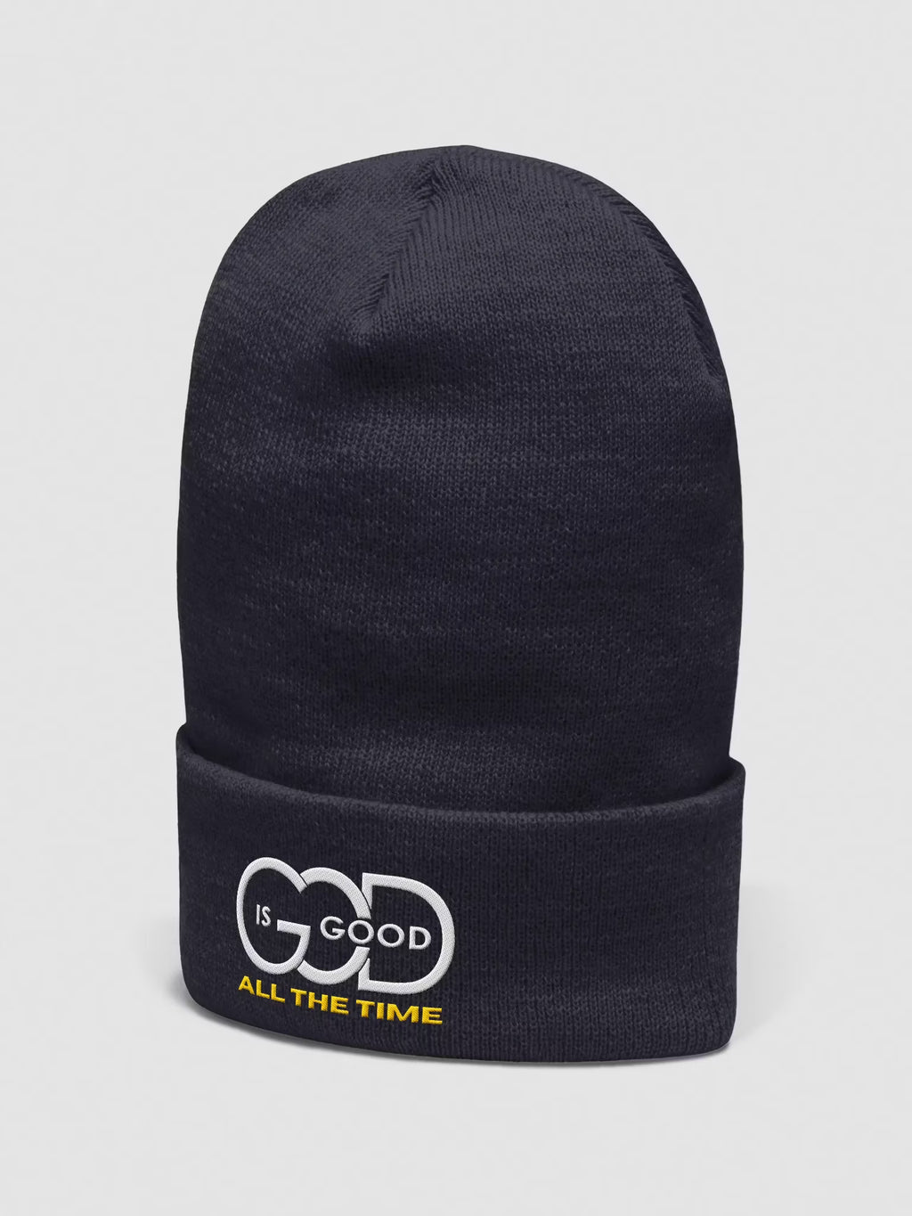 God is Good All the time Embroidered Cuffed Beanie