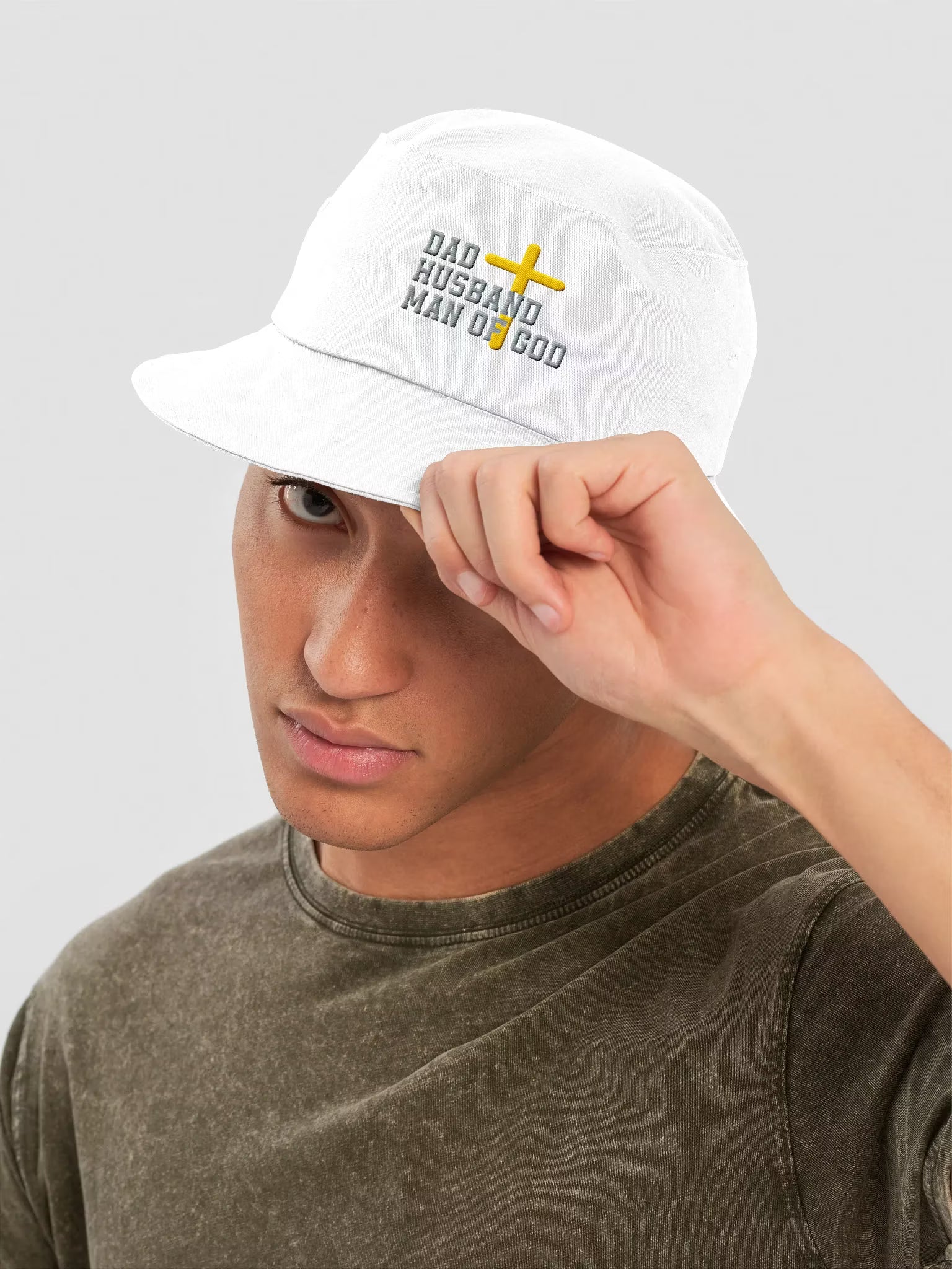 Dad Husband Man of God with cross Bucket Hat