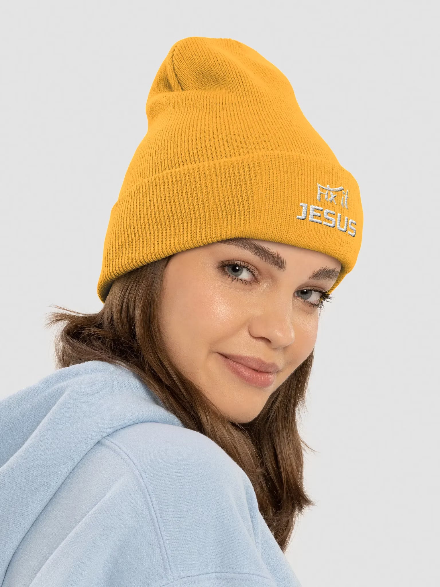Fix it Jesus Embroidered Cuffed Beanie