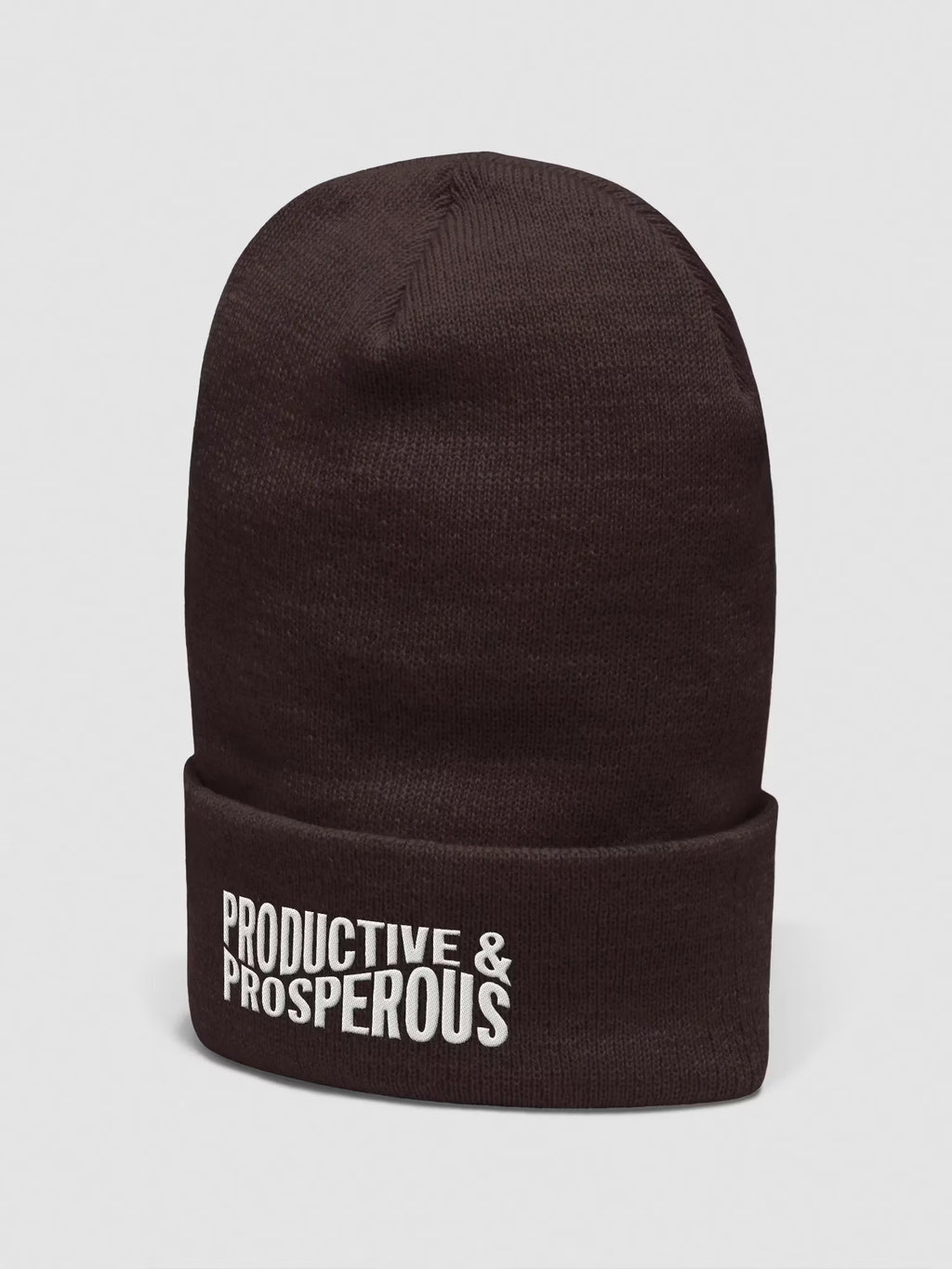 Productive & Prosperous Embroidered Cuffed Beanie