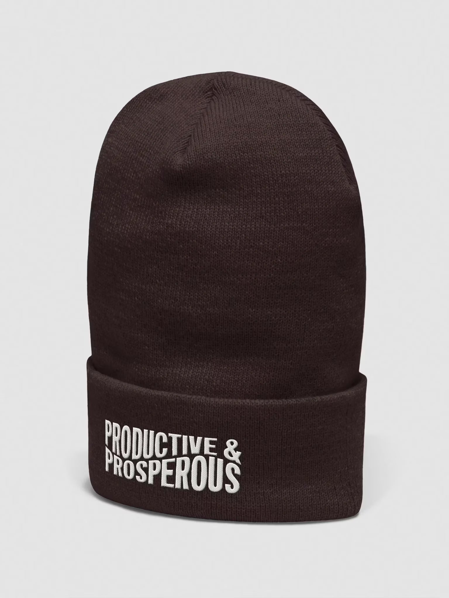 Productive & Prosperous Embroidered Cuffed Beanie