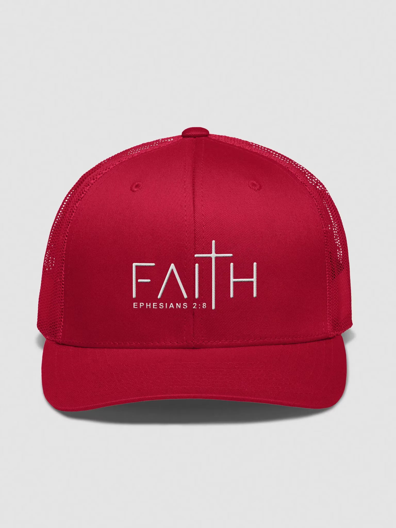 Faith Ephesians 2 : 8 Embroidered Trucker Hat