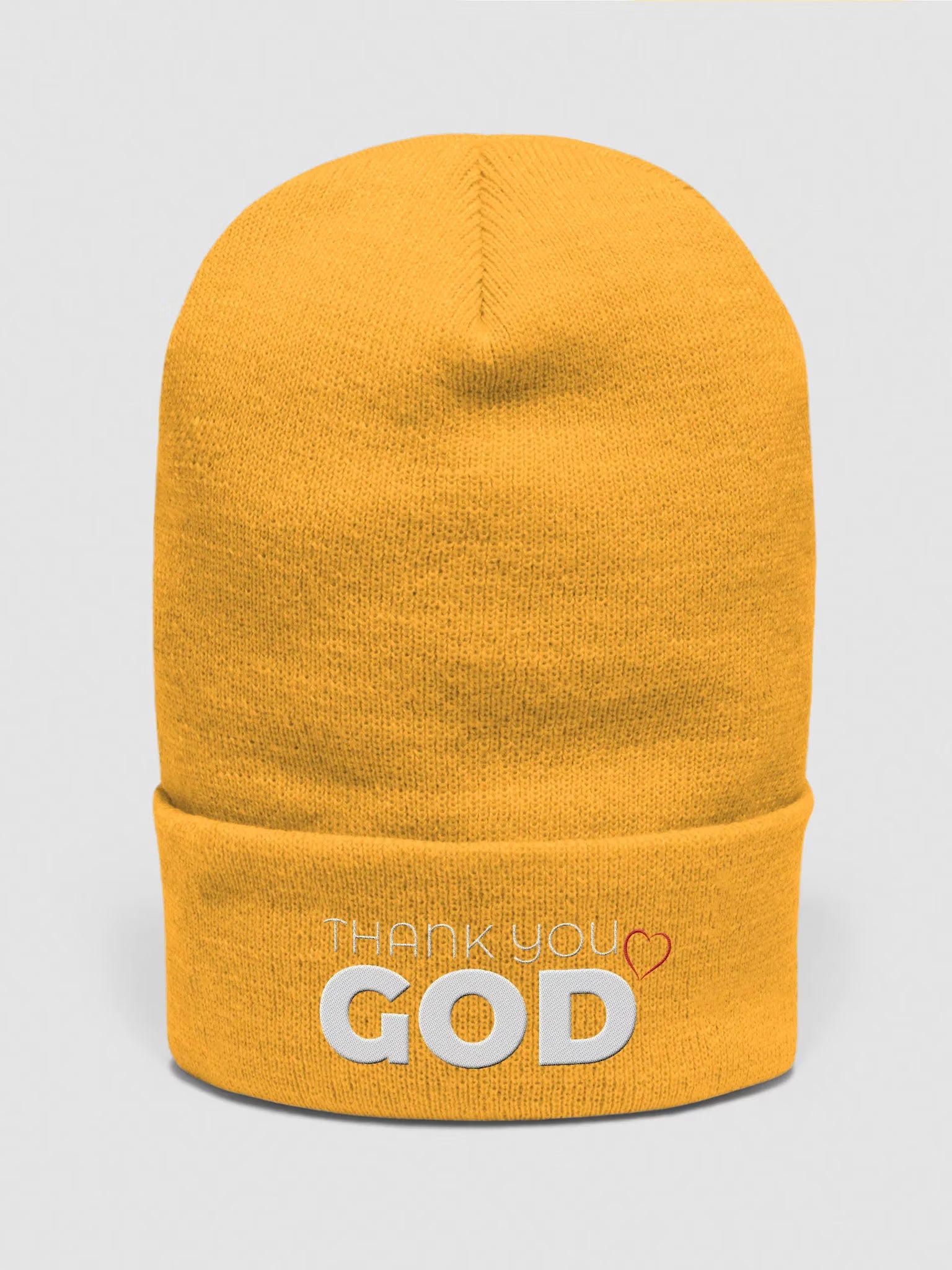 Thank you God Embroidered Cuffed Beanie