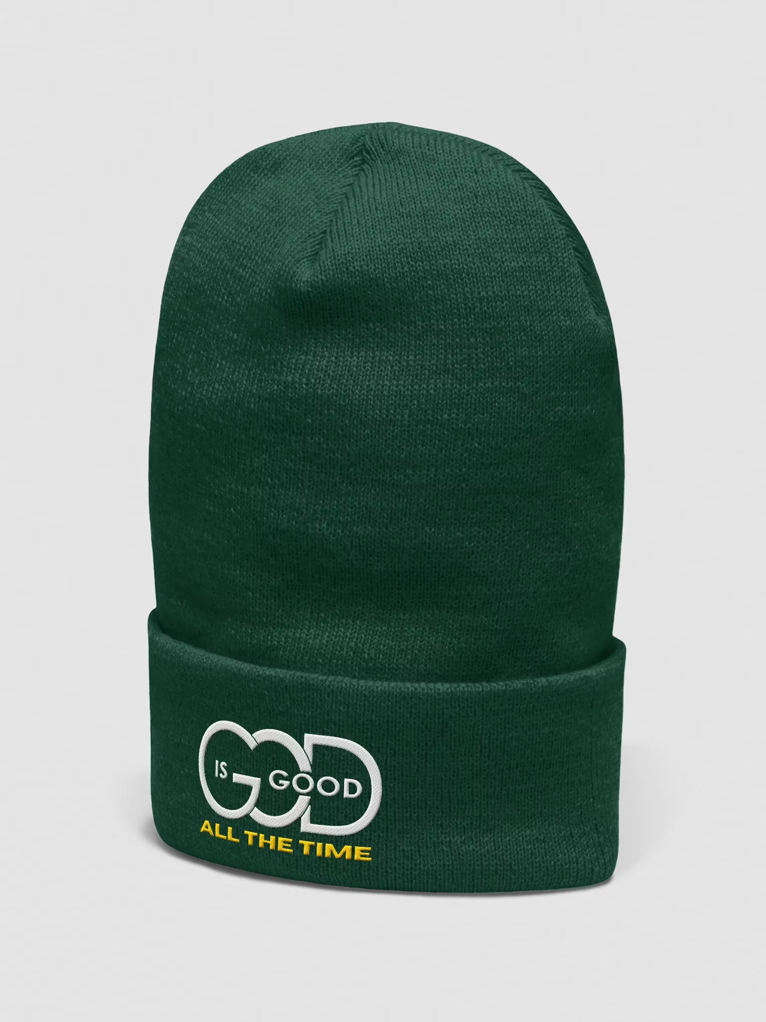 God is Good All the time Embroidered Cuffed Beanie
