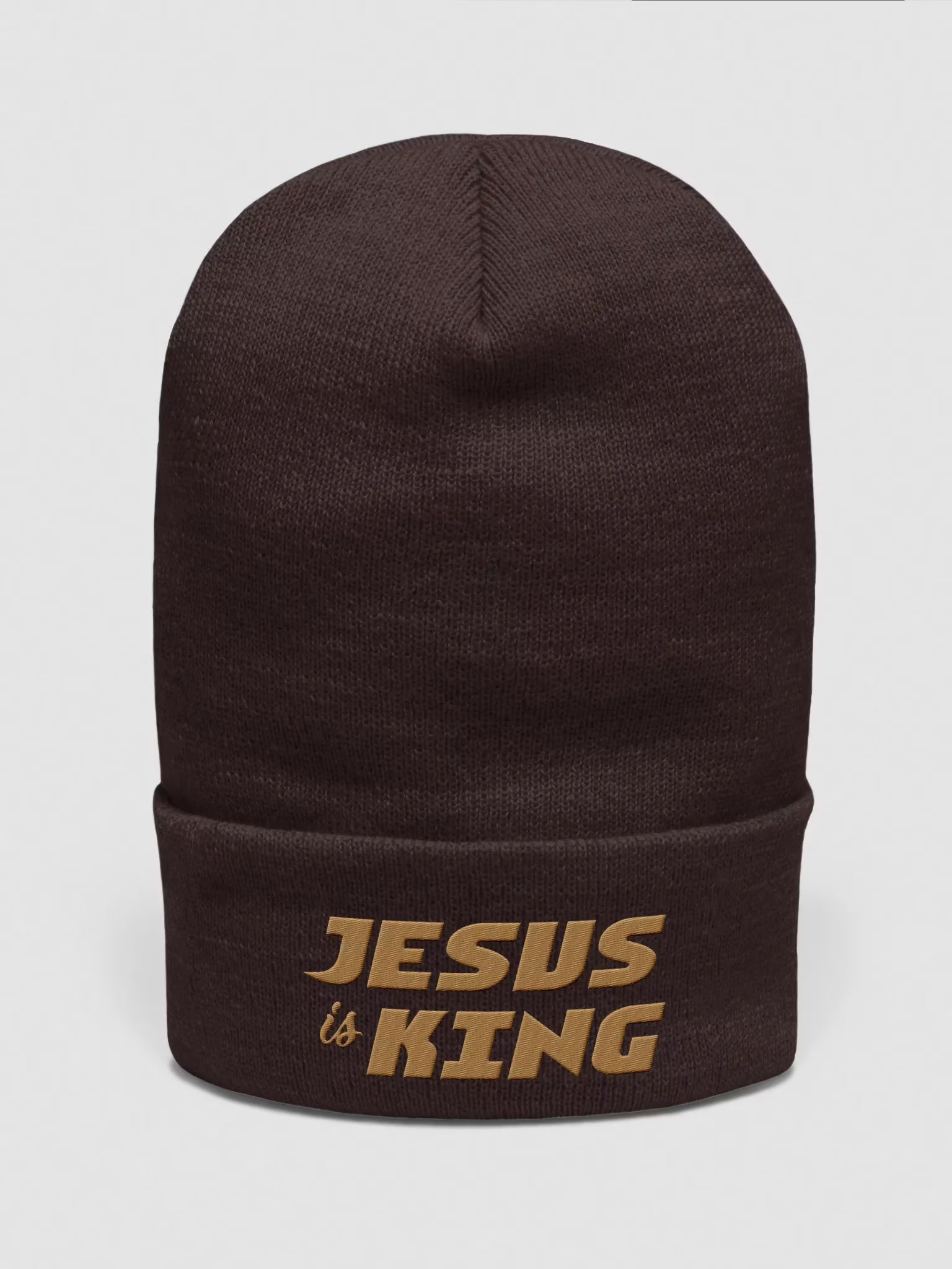 Jesus is King Cuffed Embroidered Beanie
