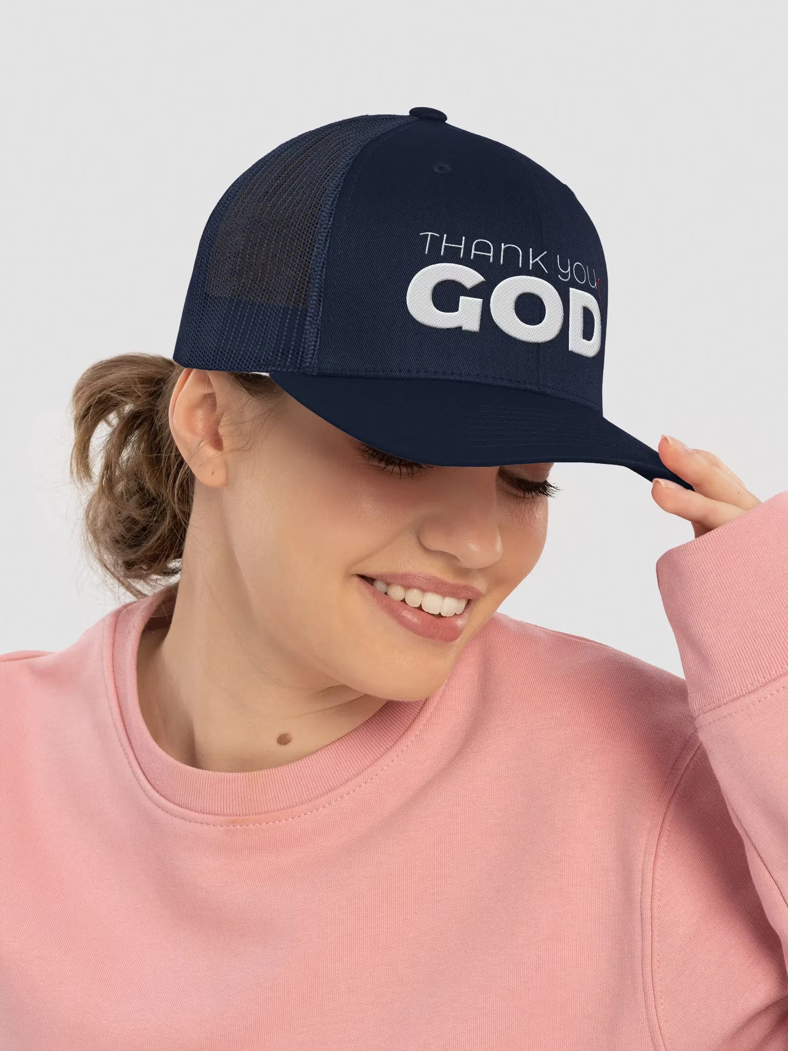 Thank you God Embroidered Trucker Hat