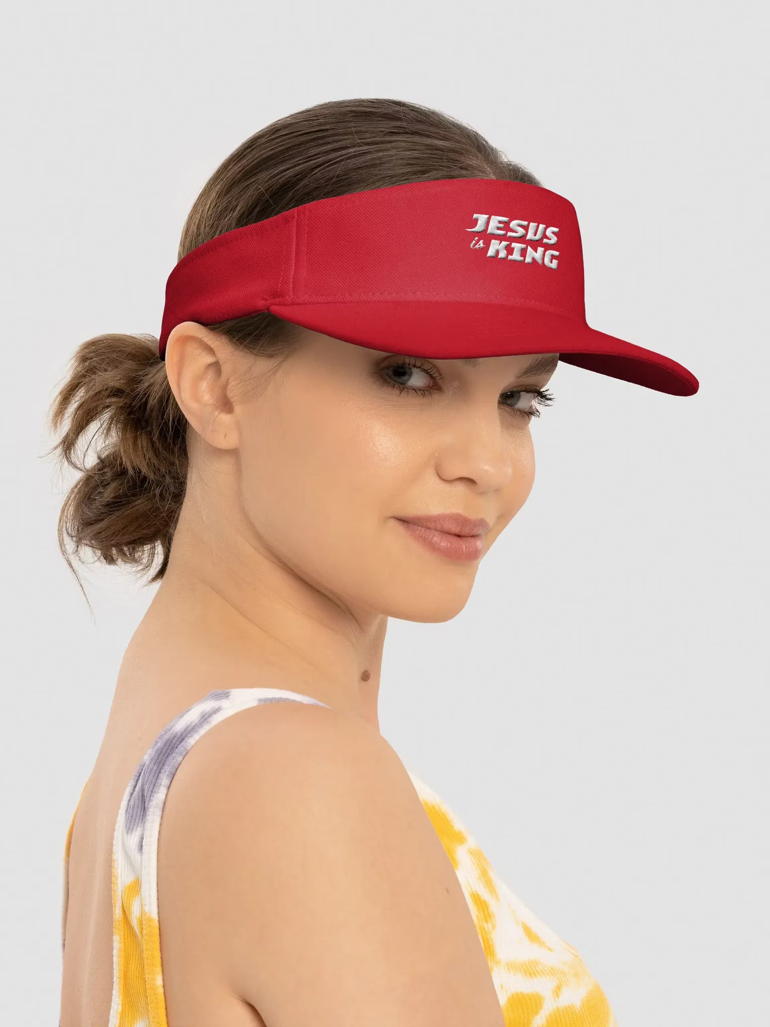 Jesus is King Embroidered Visor