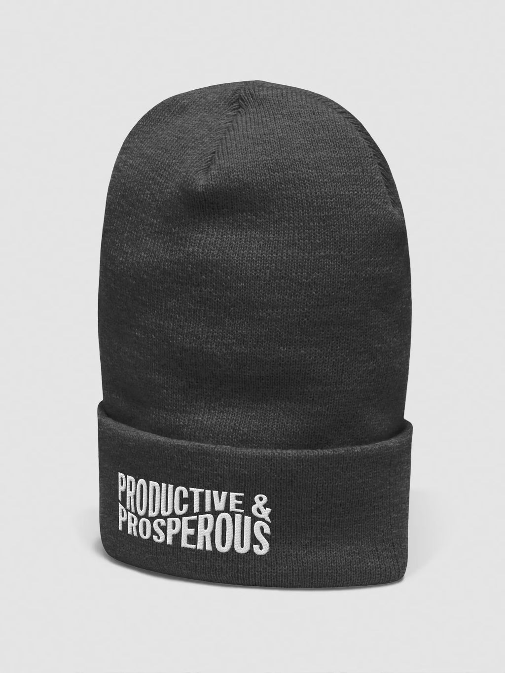 Productive & Prosperous Embroidered Cuffed Beanie