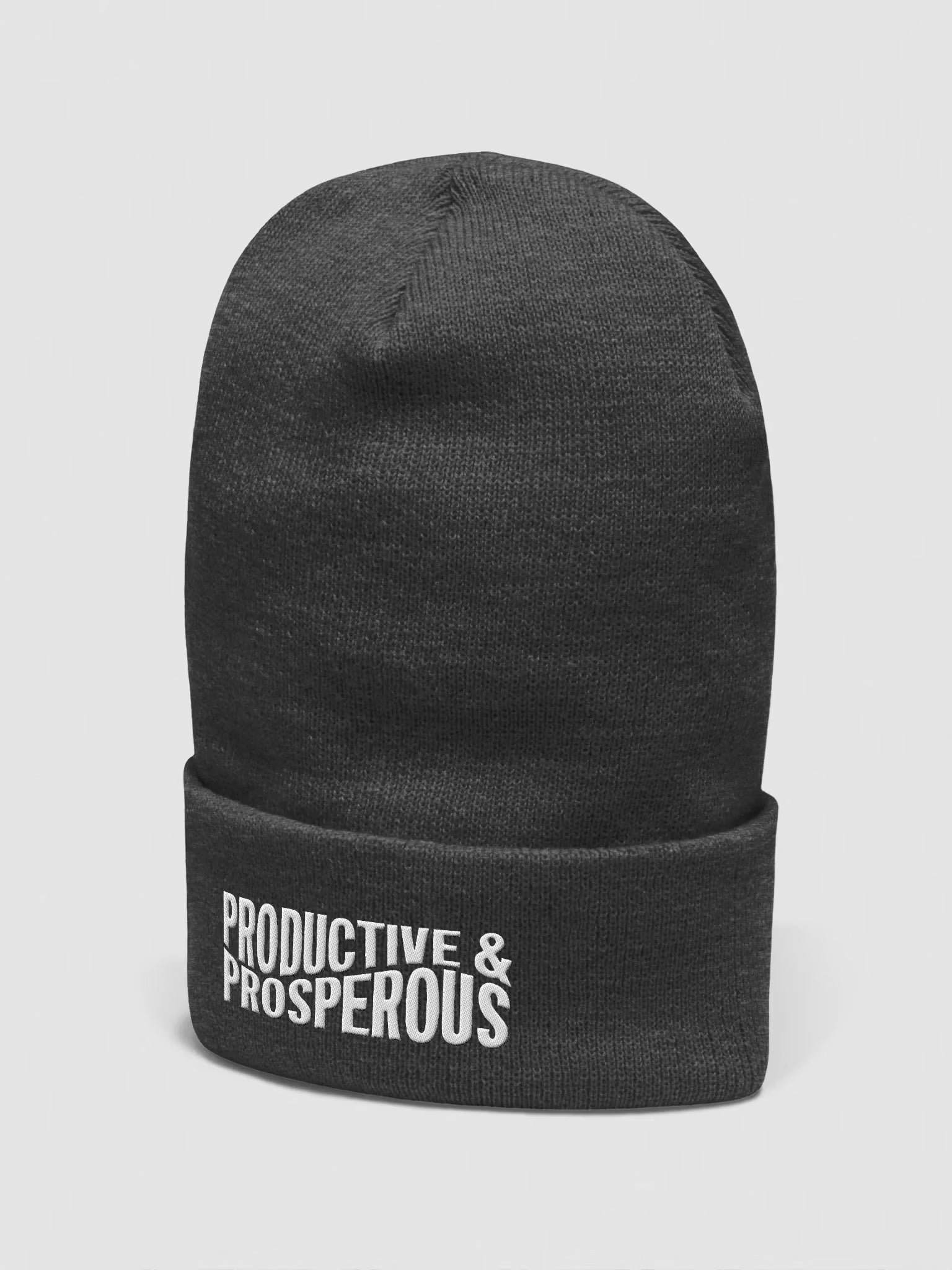 Productive & Prosperous Embroidered Cuffed Beanie