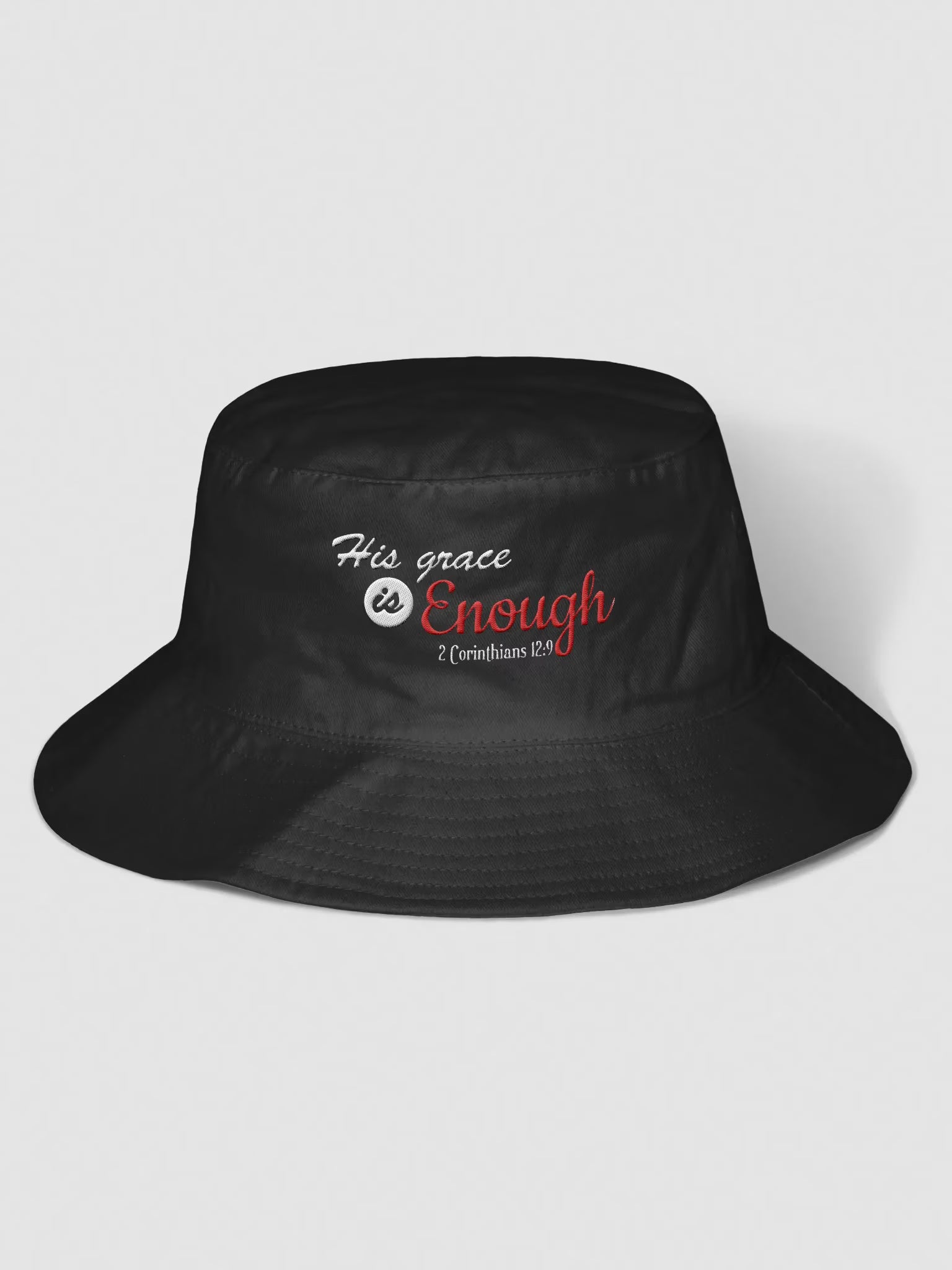 His Grace is Enough Embroidered Bucket Hat