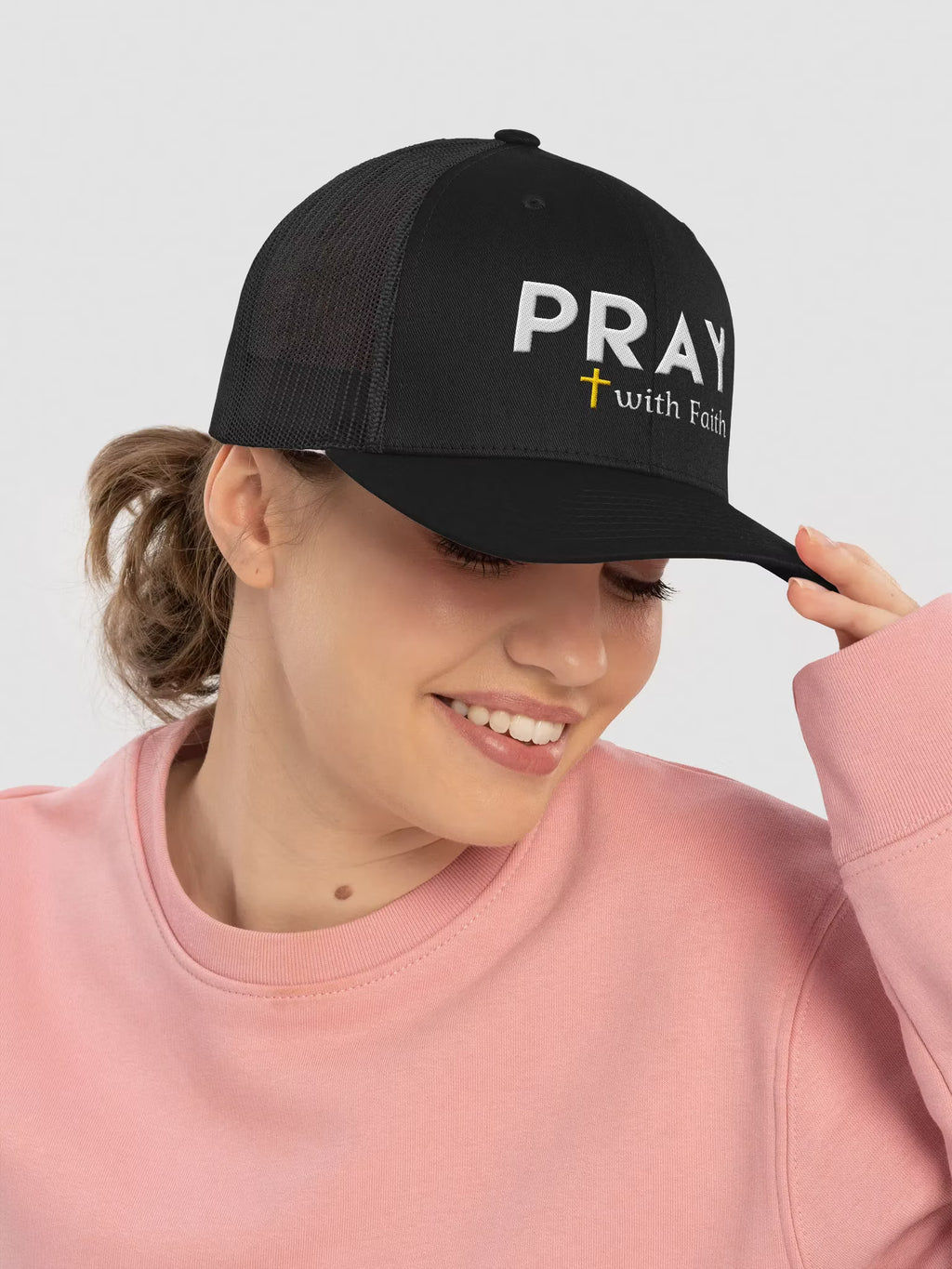 Pray with faith Embroidered Trucker Hat