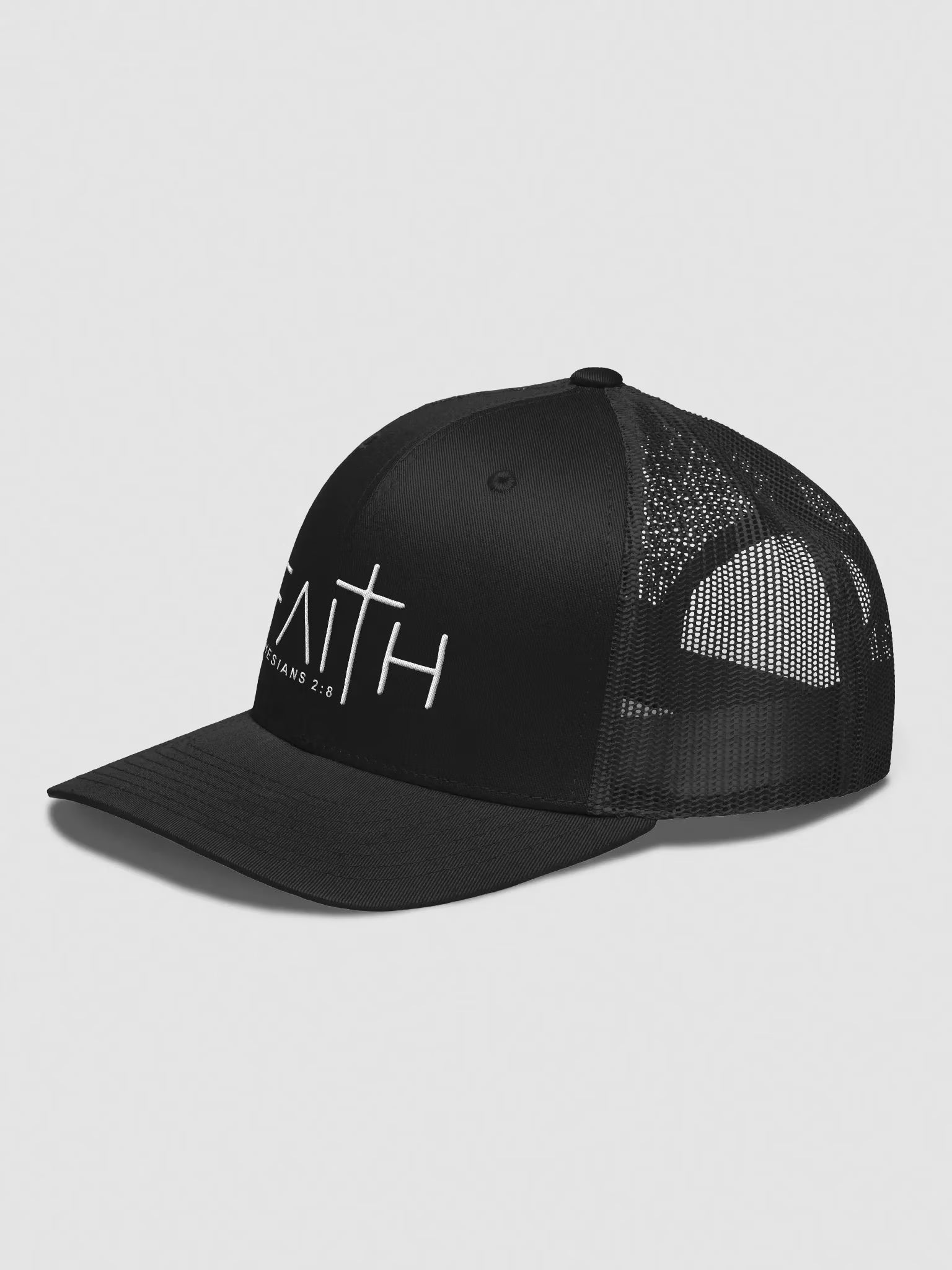 Faith Ephesians 2 : 8 Embroidered Trucker Hat