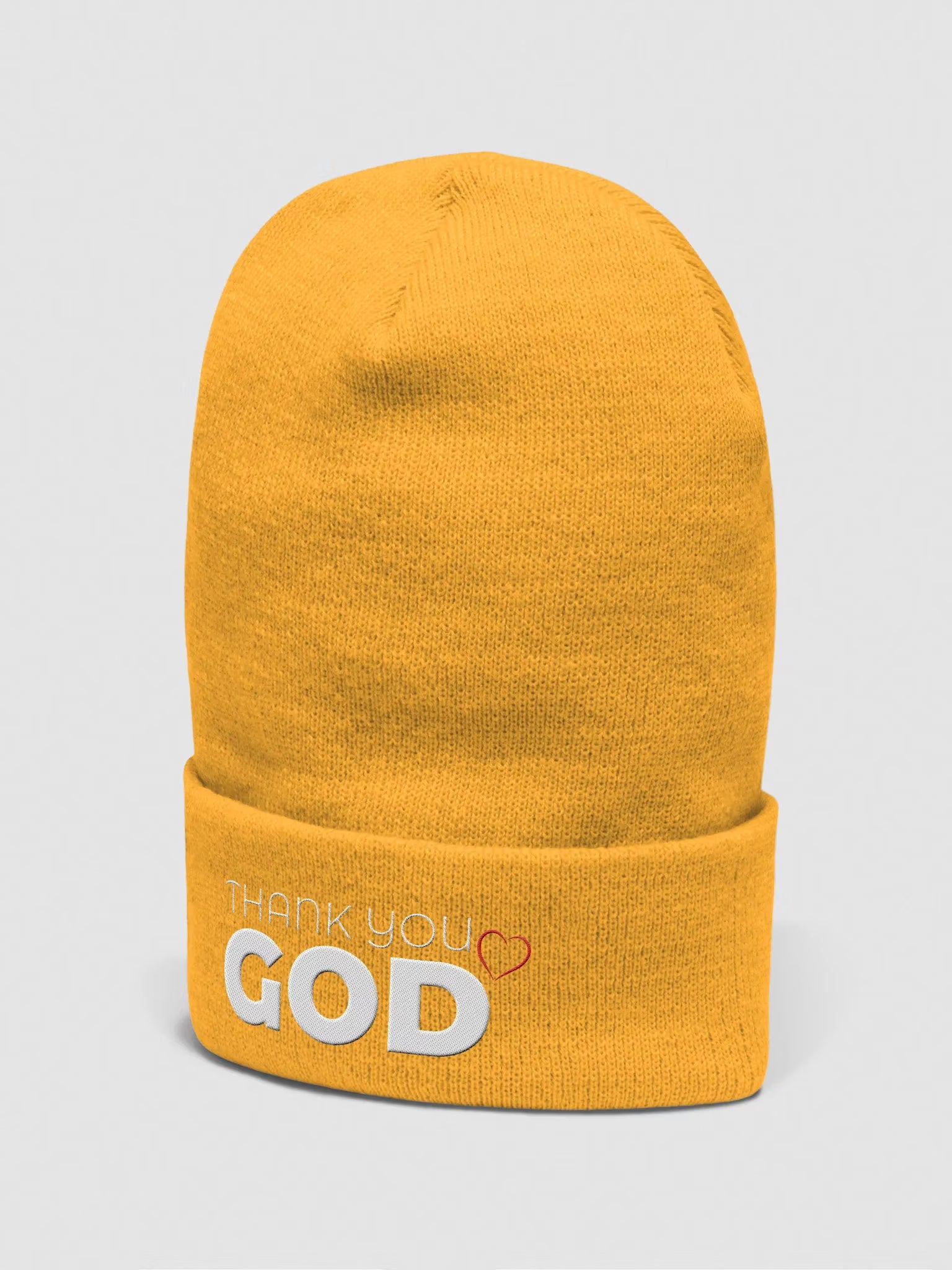Thank you God Embroidered Cuffed Beanie