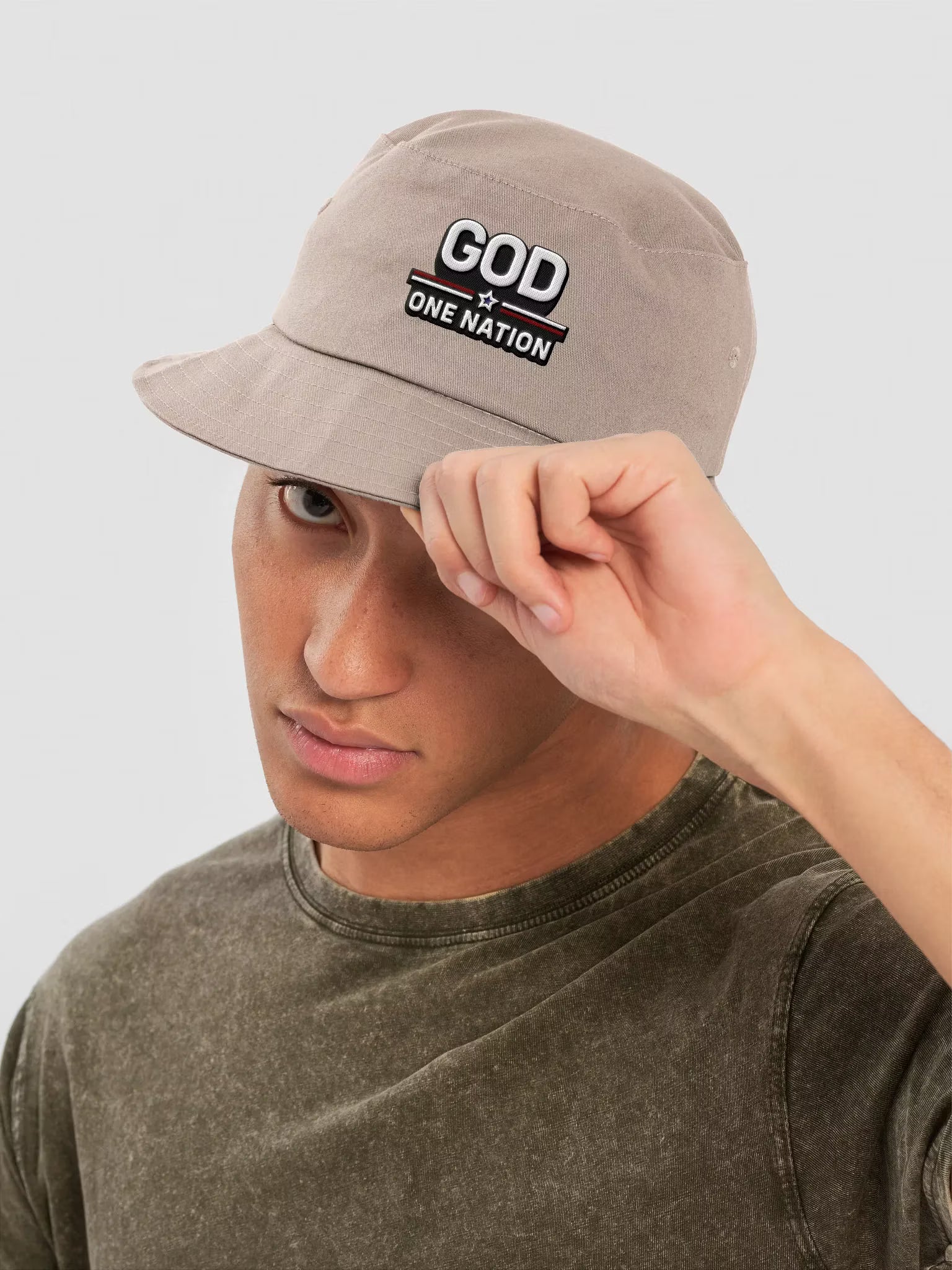 God One Nation Embroidered Bucket Hat