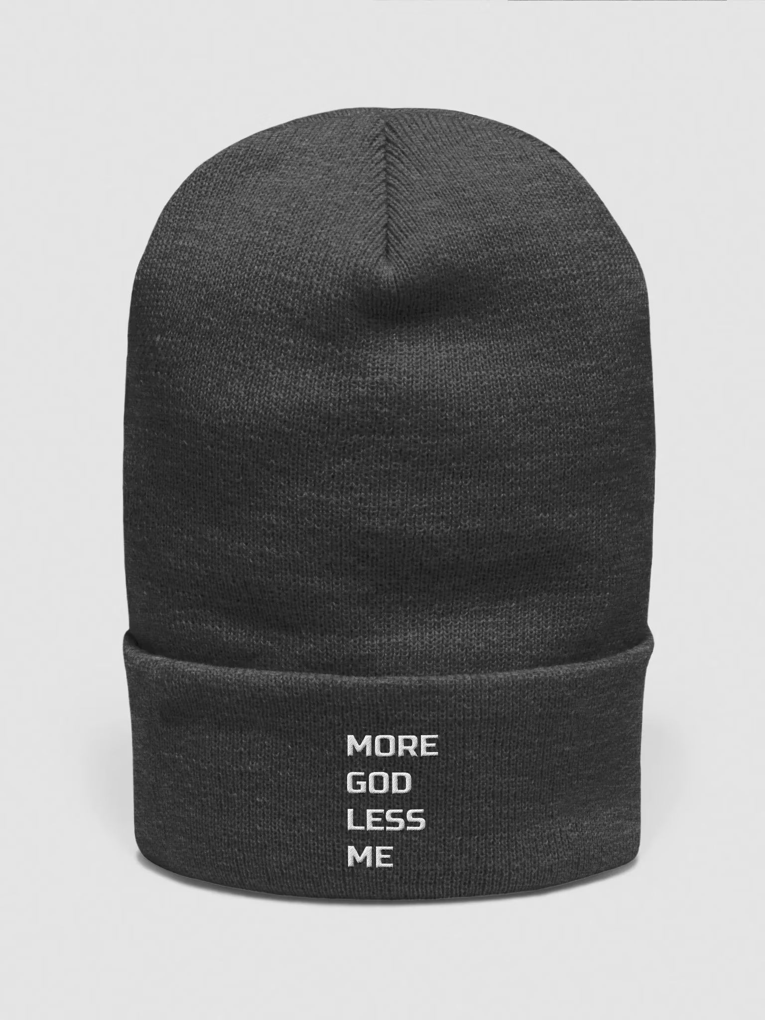 More God Less Me Embroidered Cuffed Beanie