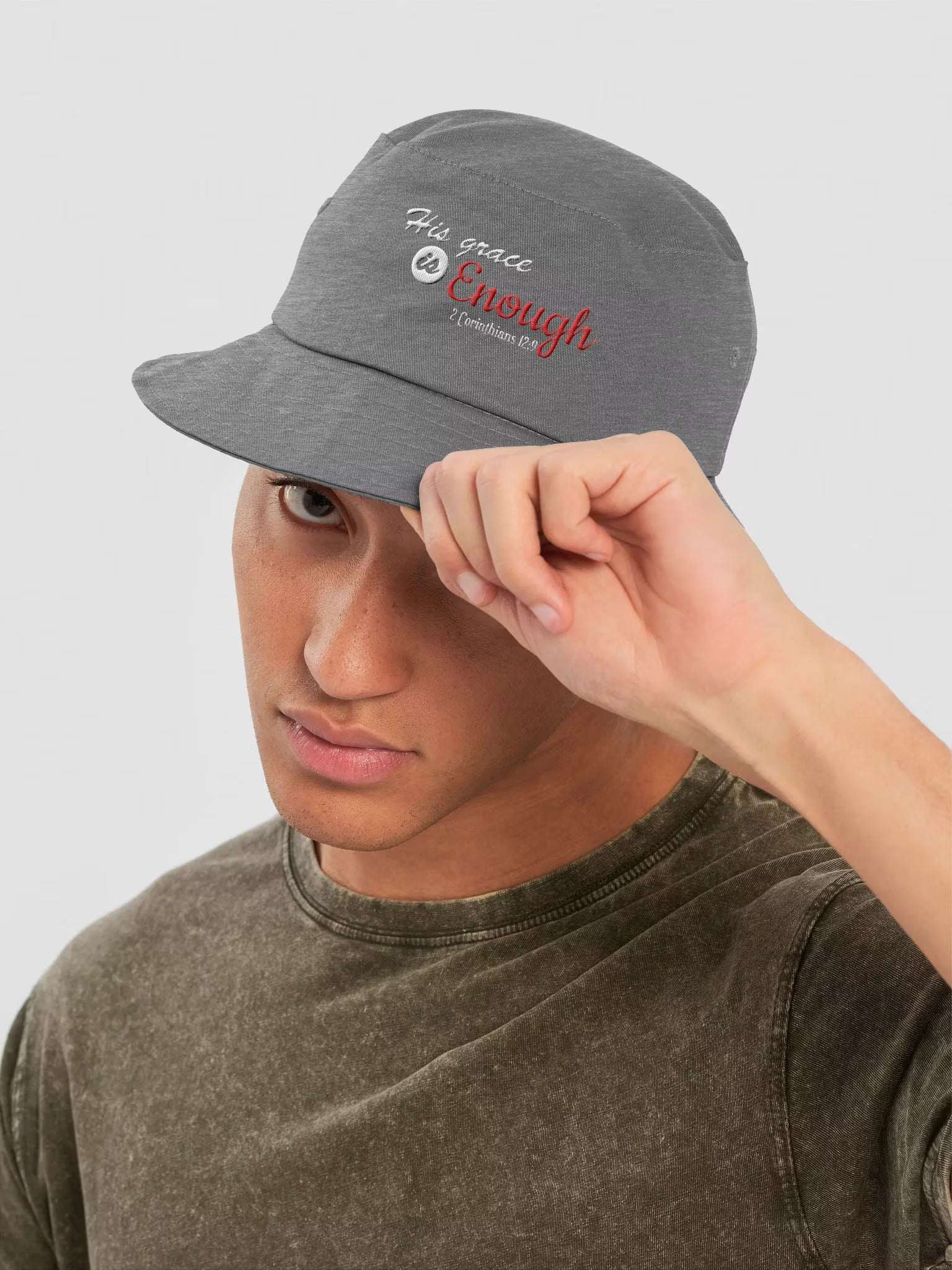 His Grace is Enough Embroidered Bucket Hat