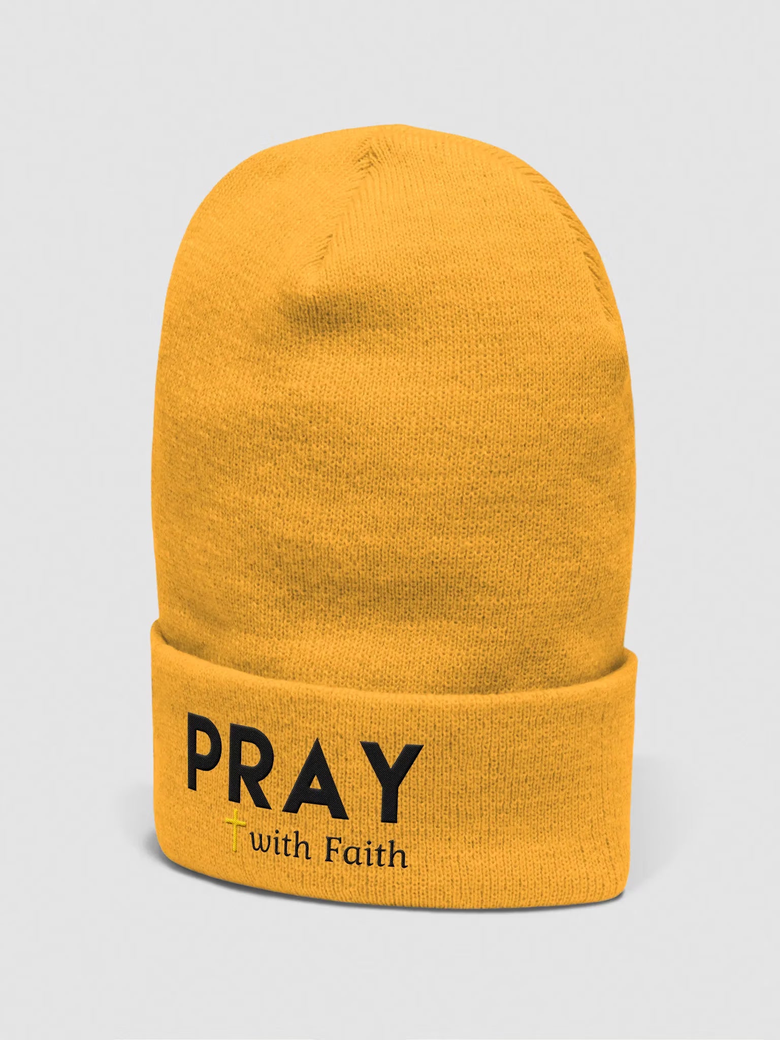 Pray with Faith Embroidered Cuffed Beanie