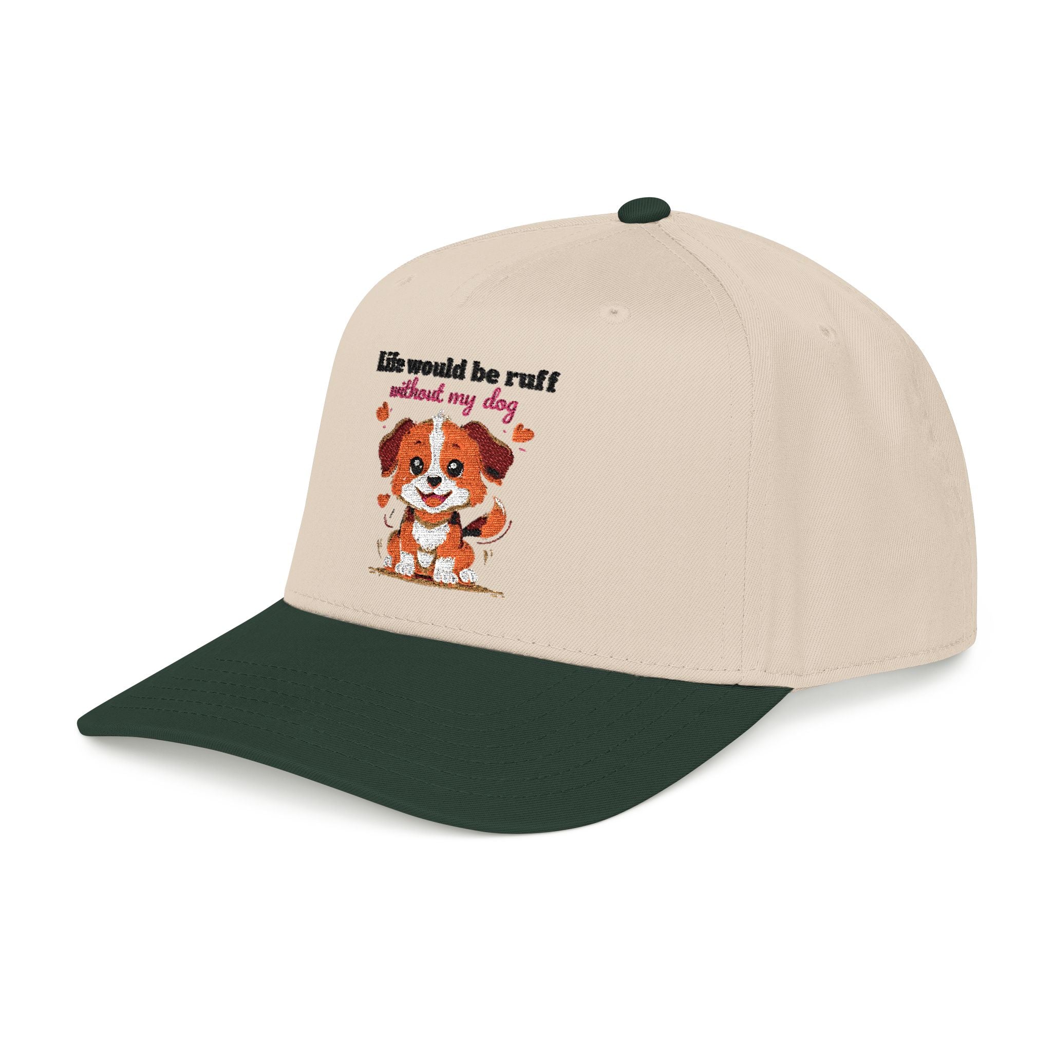 Life Would Be Ruff Puppy Embroidered Baseball Cap