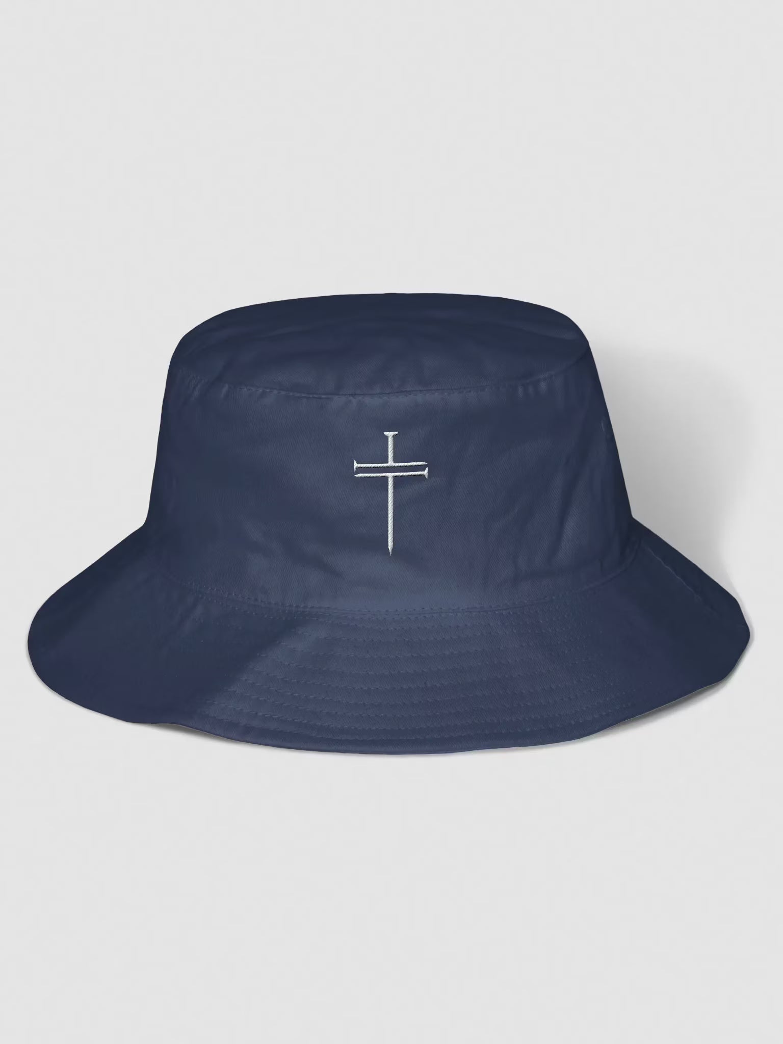Nail Cross Embroidered Bucket Hat