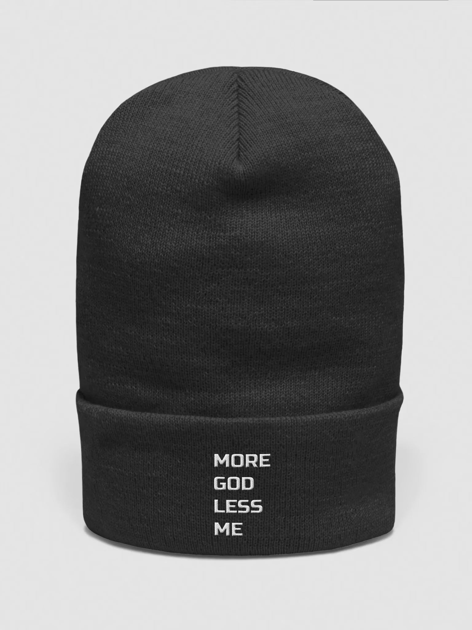 More God Less Me Embroidered Cuffed Beanie