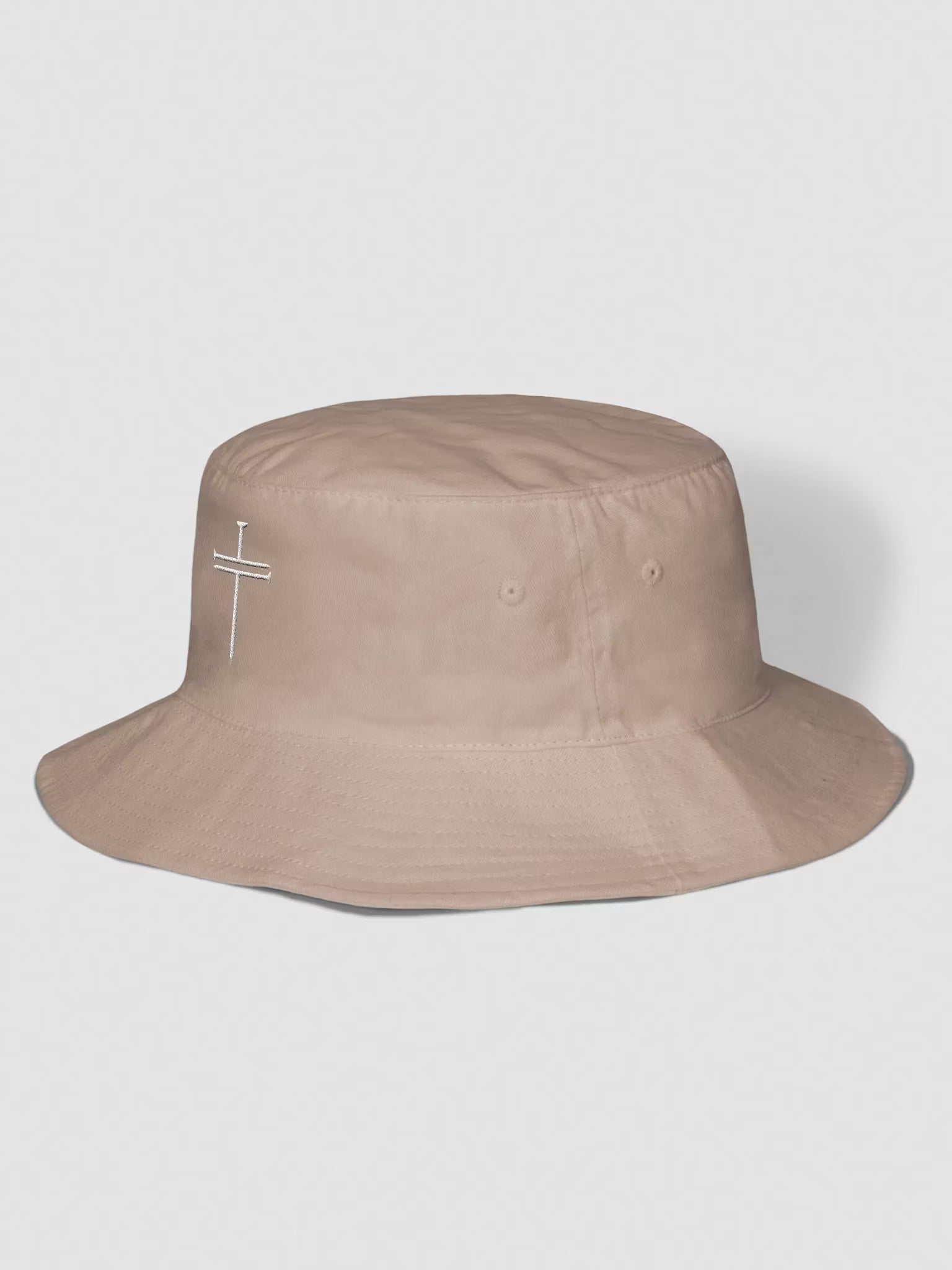 Nail Cross Embroidered Bucket Hat