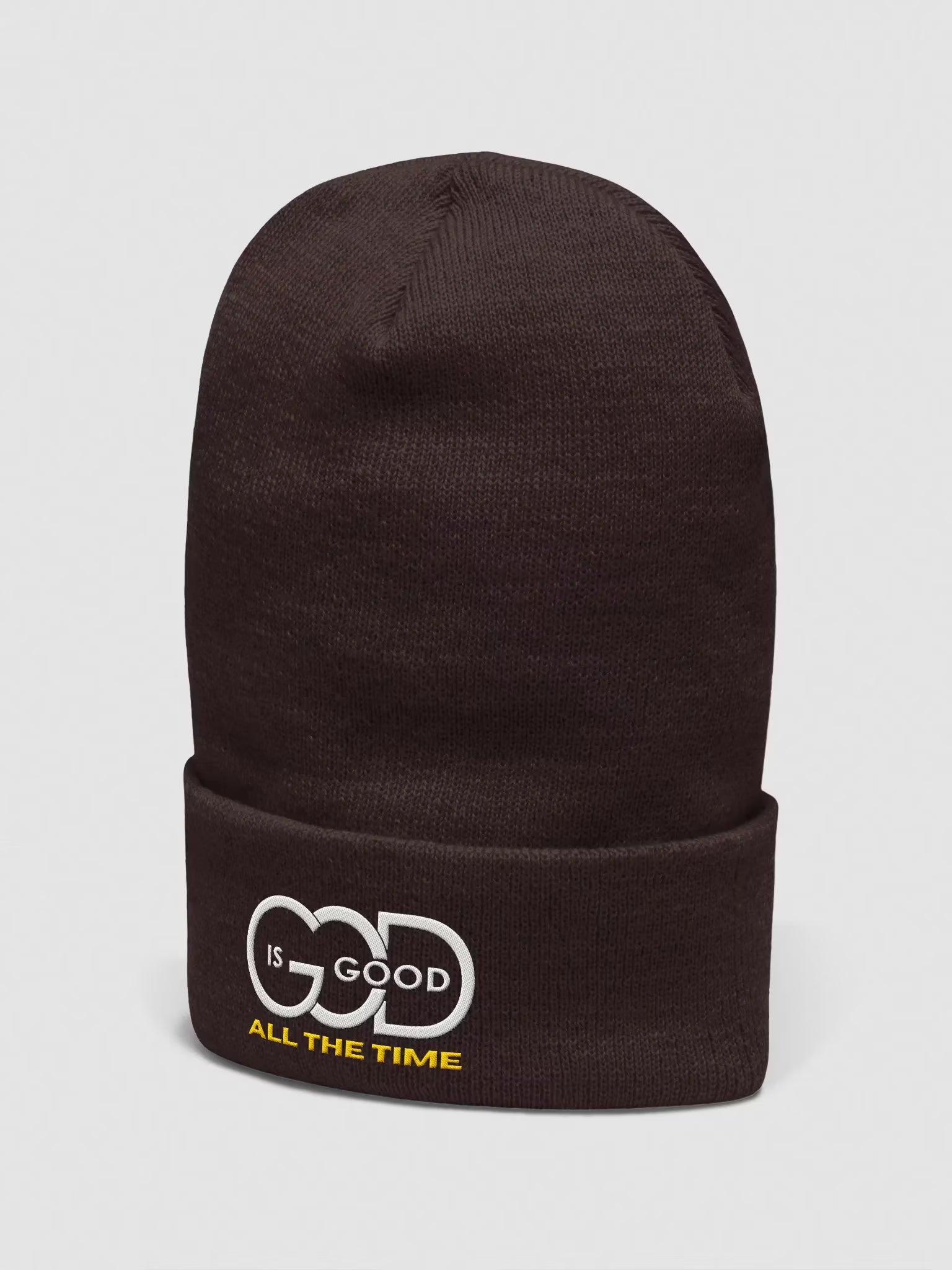 God is Good All the time Embroidered Cuffed Beanie