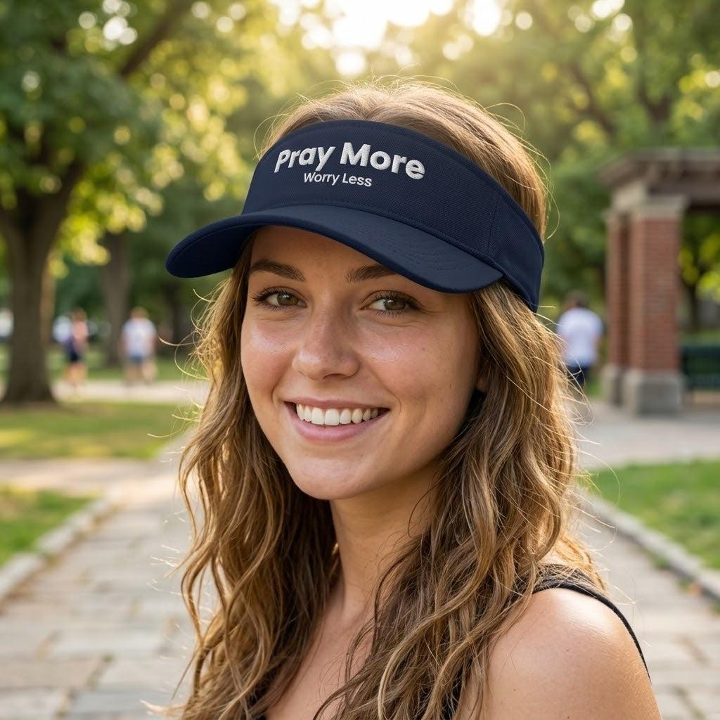 Pray More Worry Less Embroidered Visor