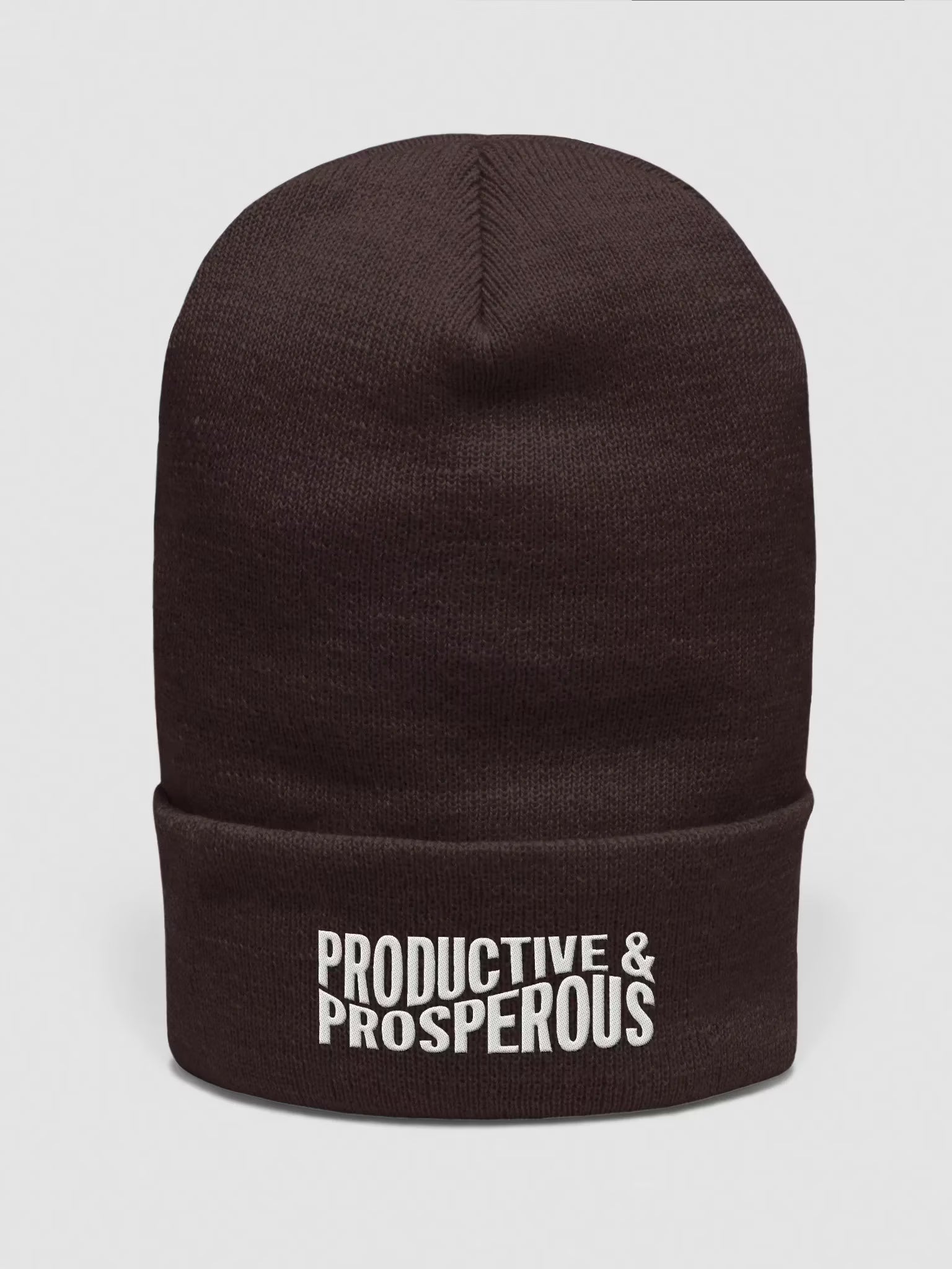 Productive & Prosperous Embroidered Cuffed Beanie