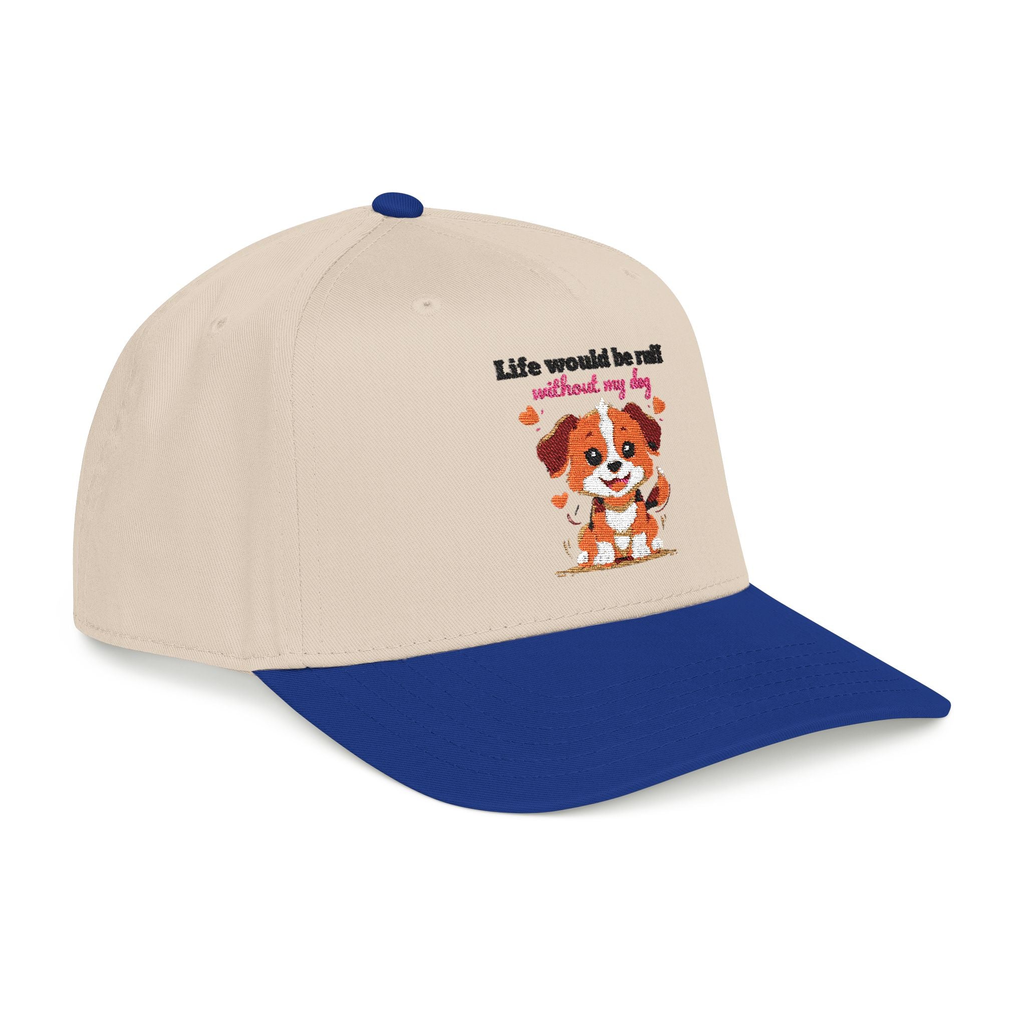Life Would Be Ruff Puppy Embroidered Baseball Cap