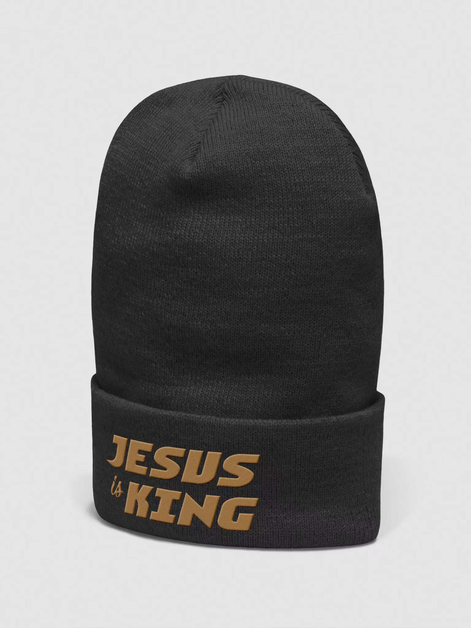 Jesus is King Cuffed Embroidered Beanie