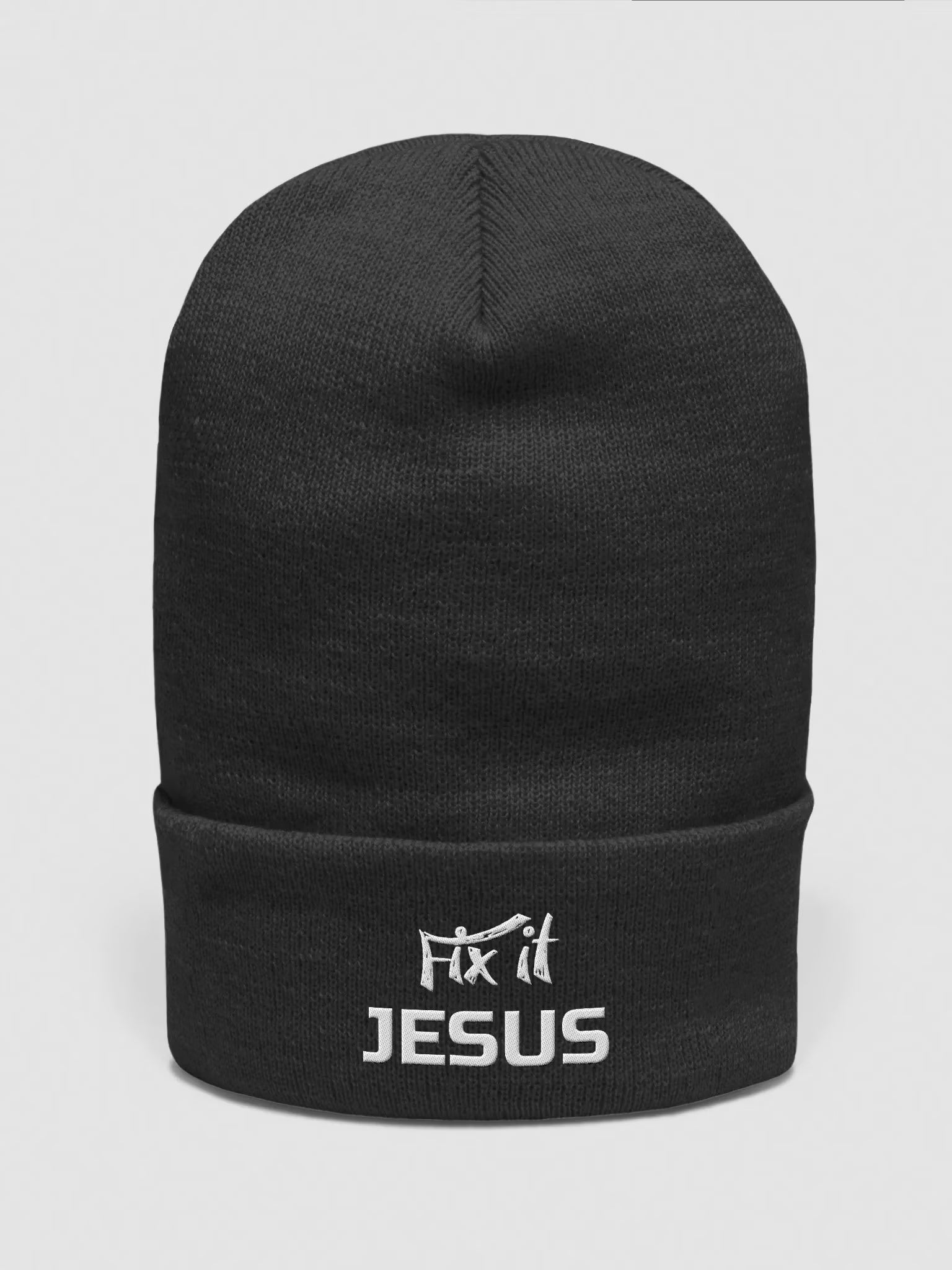 Fix it Jesus Embroidered Cuffed Beanie