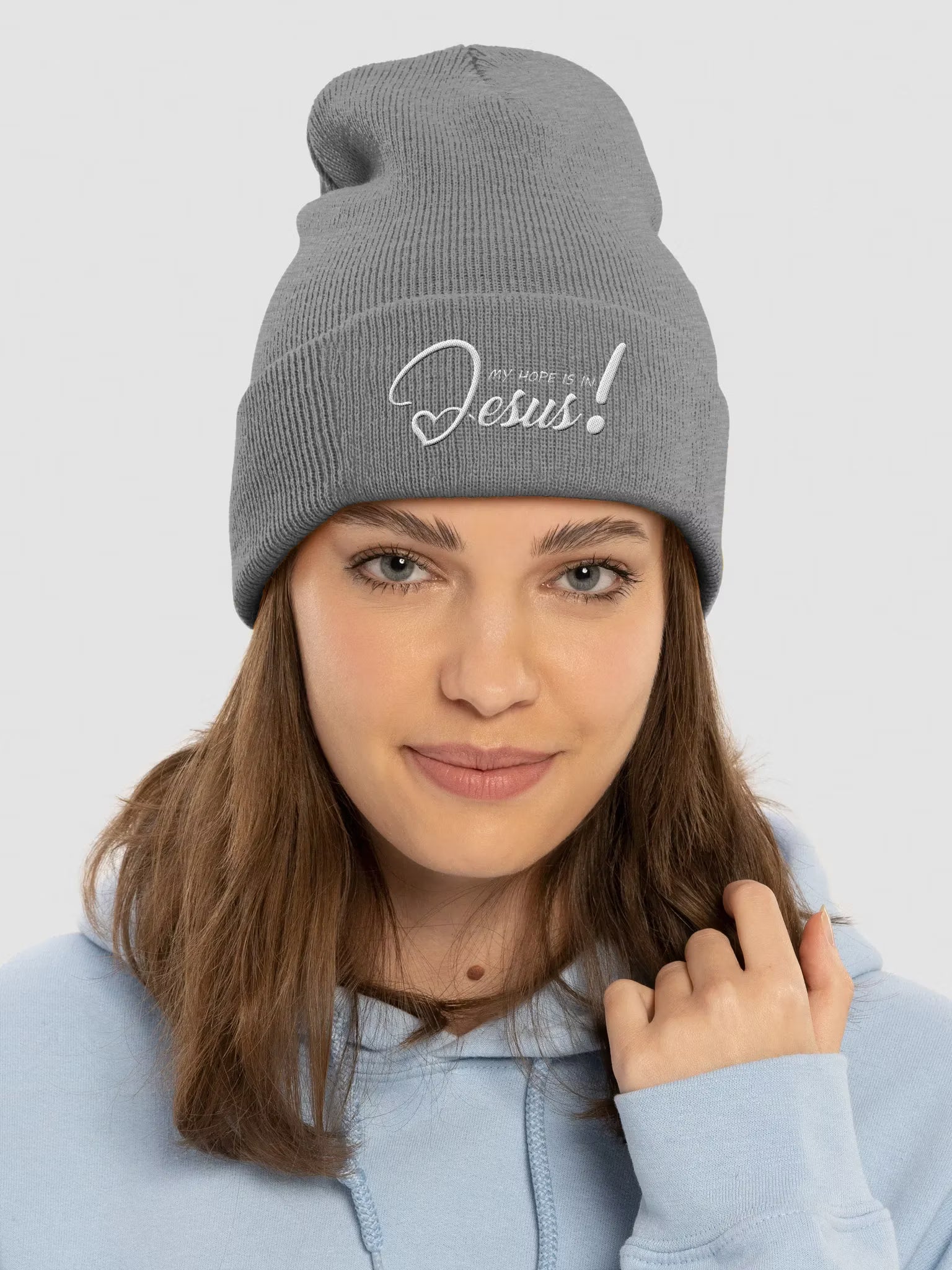 My Hope is in Jesus Embroidered Cuffed Beanie
