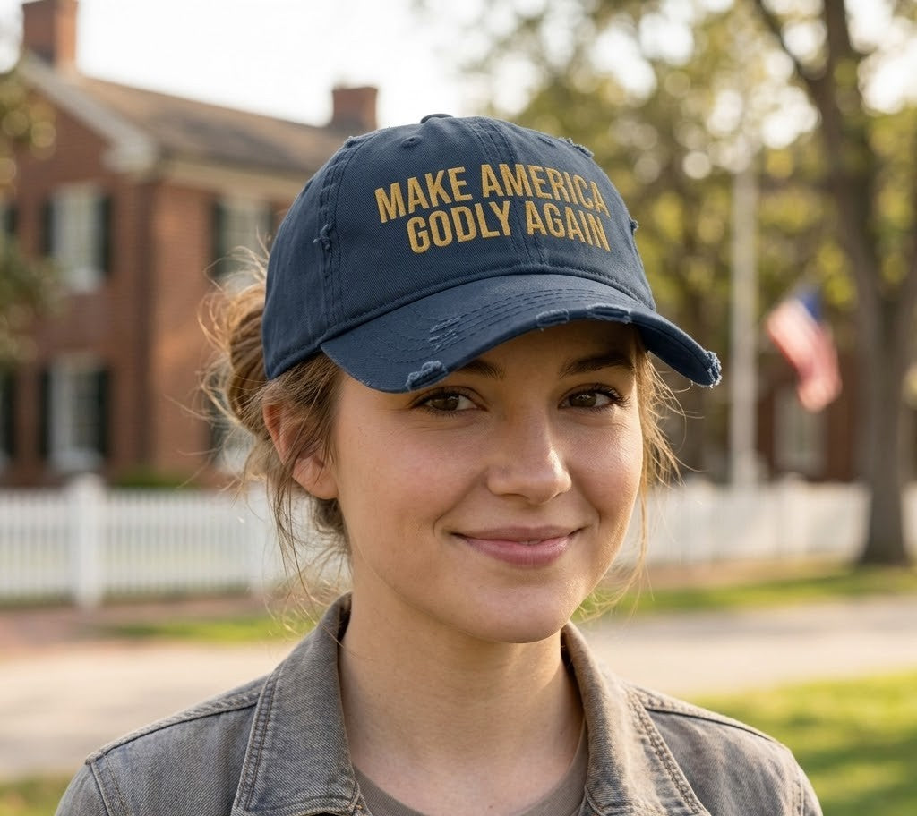 Make America Godly Again Distressed Dad Hat