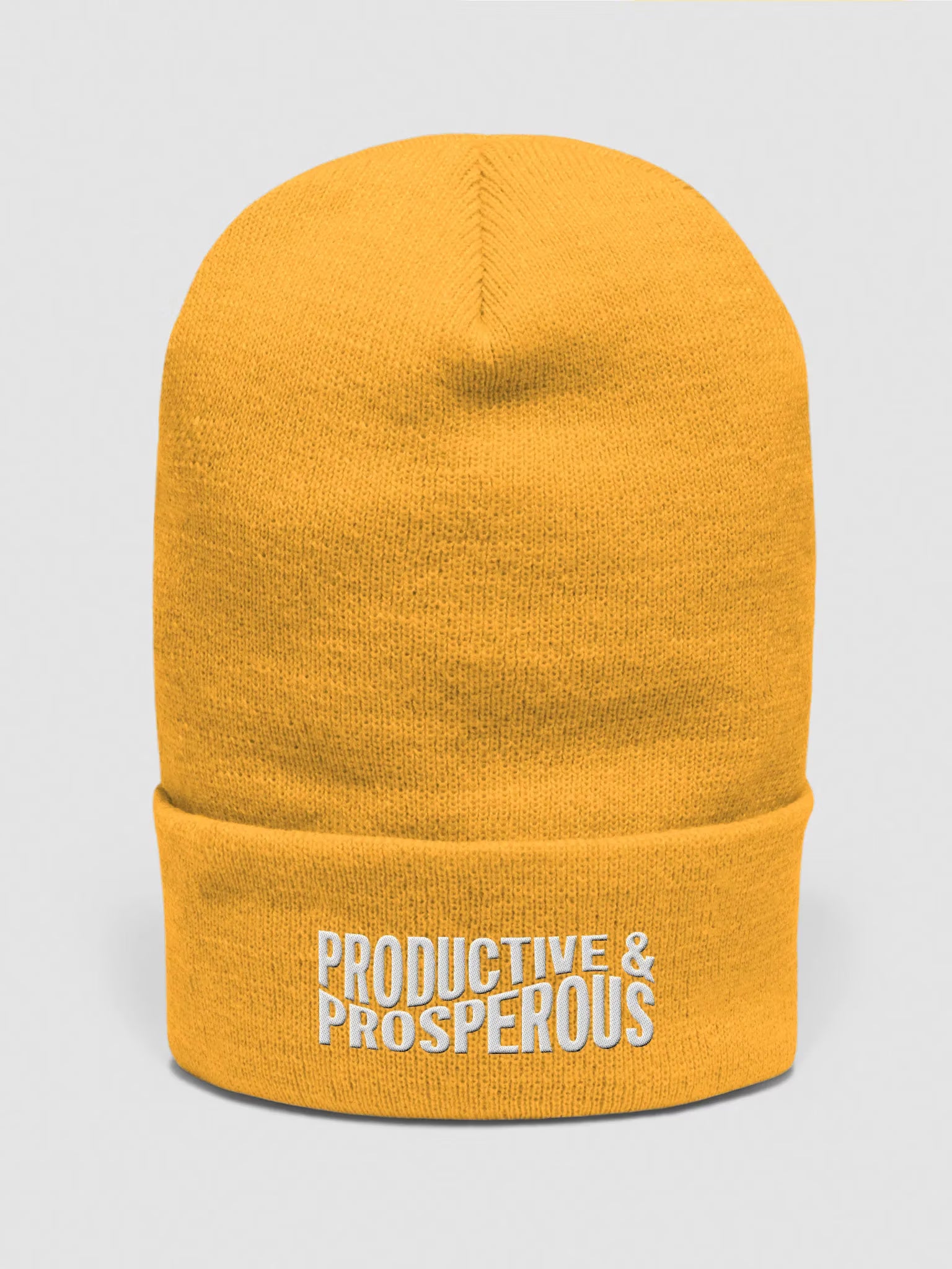 Productive & Prosperous Embroidered Cuffed Beanie