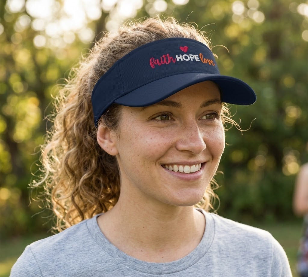 Faith Hope Love Embroidered Visor