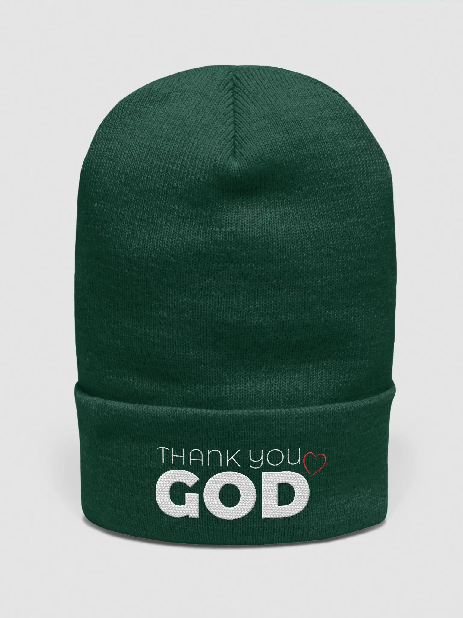 Thank you God Embroidered Cuffed Beanie