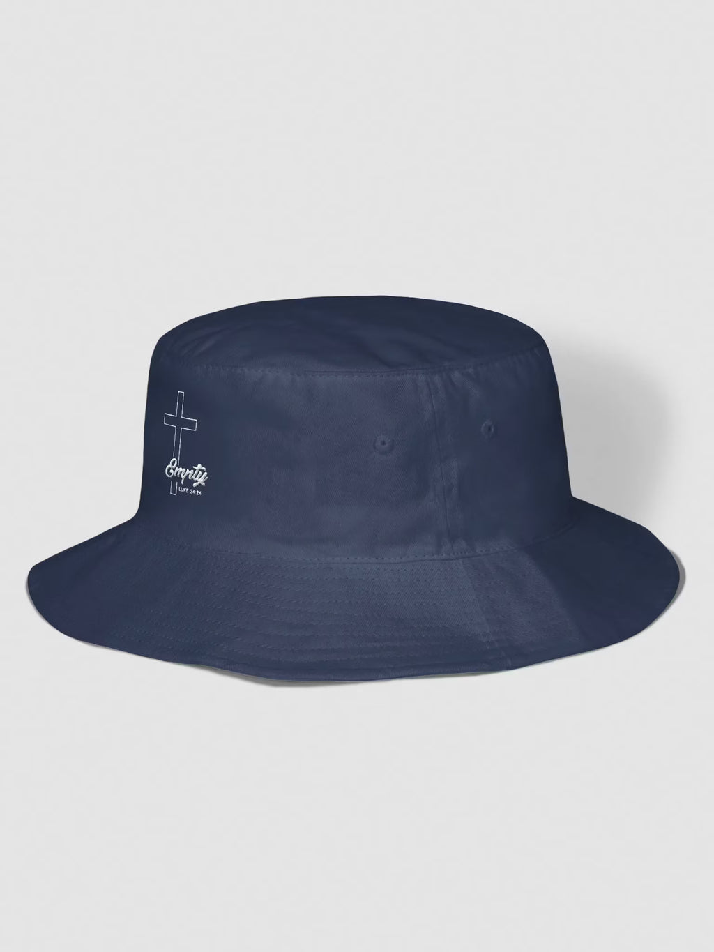 Empty Luke 24 : 24 with cross Embroidered Bucket Hat
