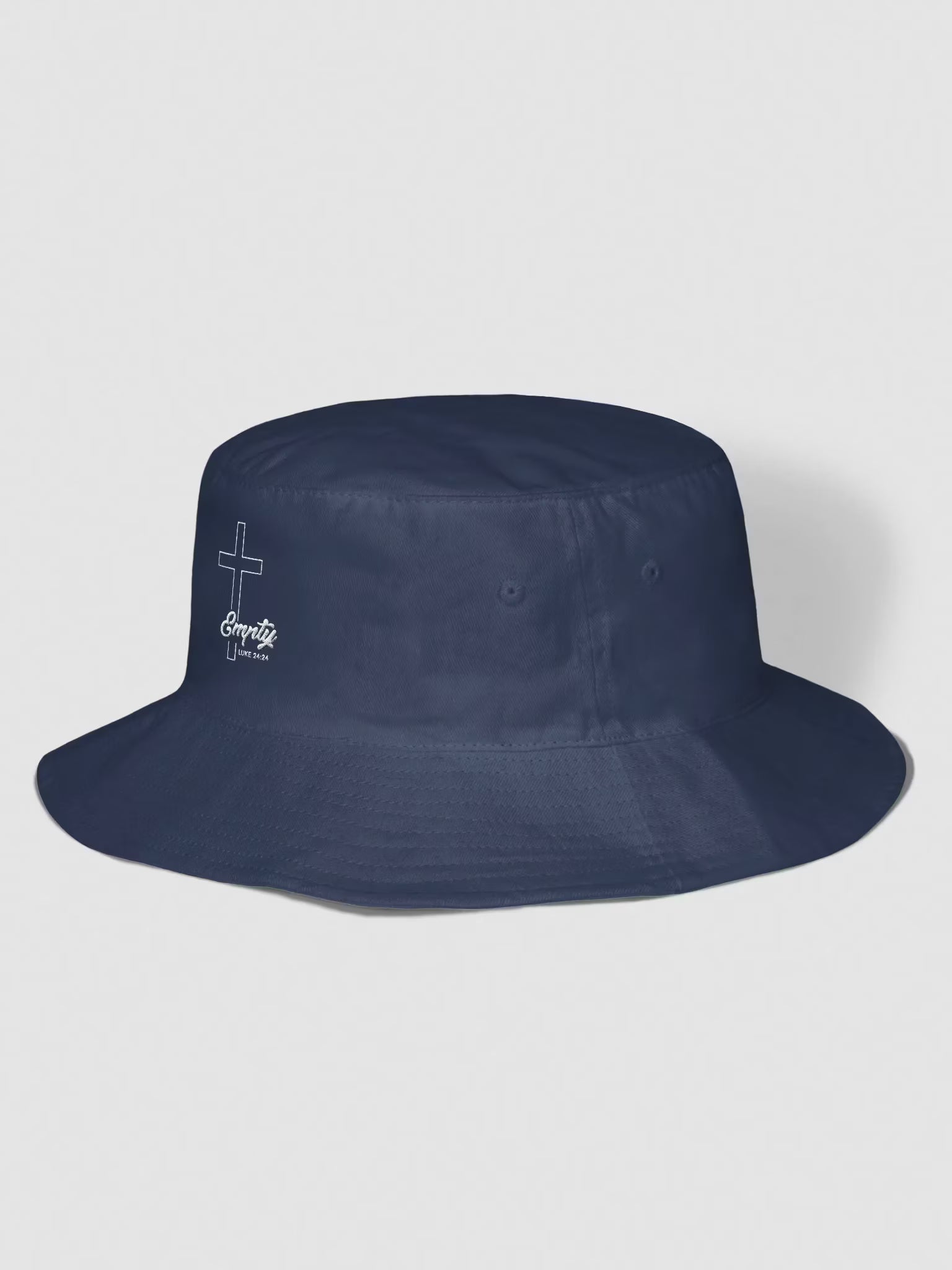 Empty Luke 24 : 24 with cross Embroidered Bucket Hat