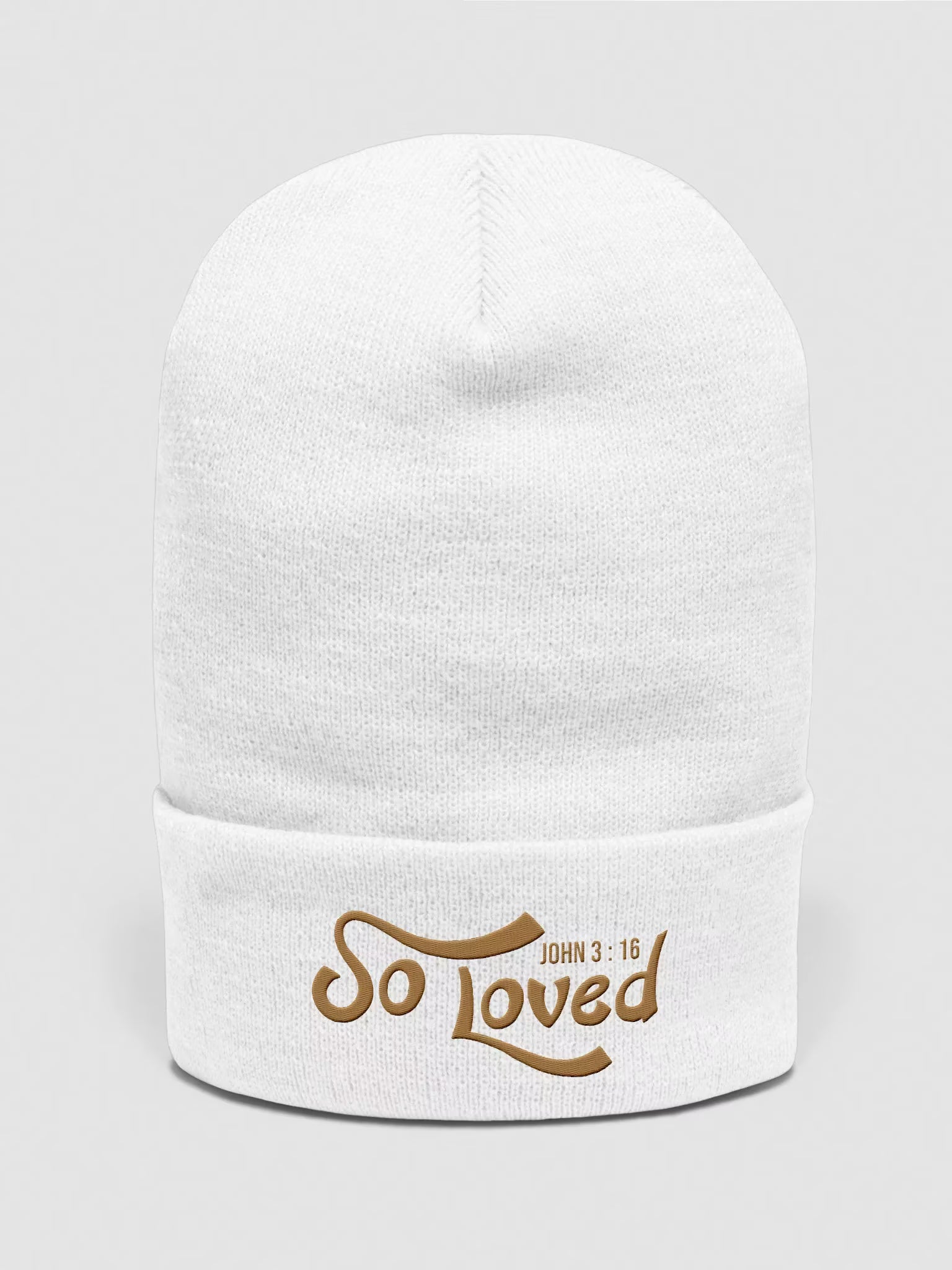 So Loved John 3 : 16 Embroidered Cuffed Beanie