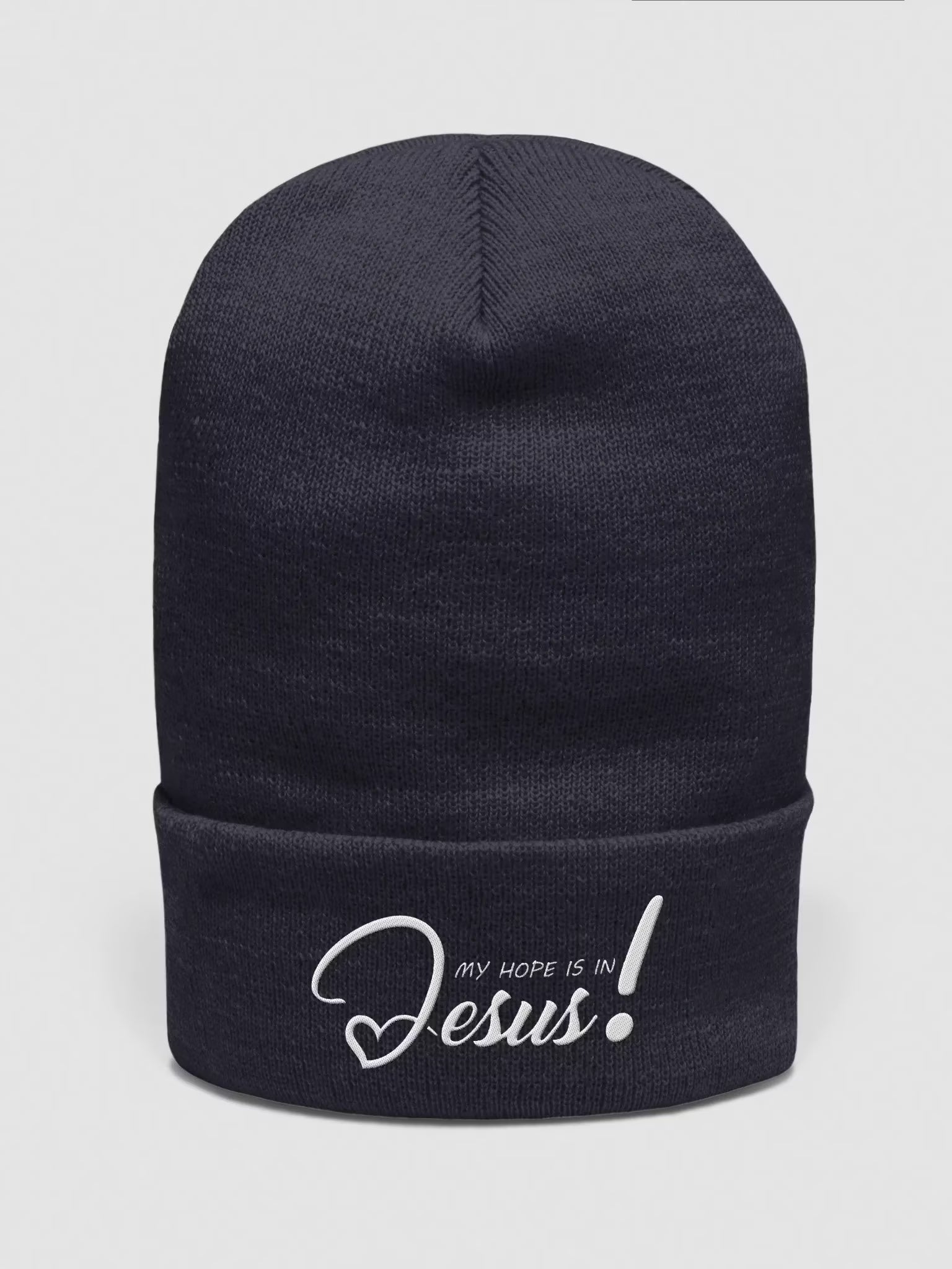 My Hope is in Jesus Embroidered Cuffed Beanie