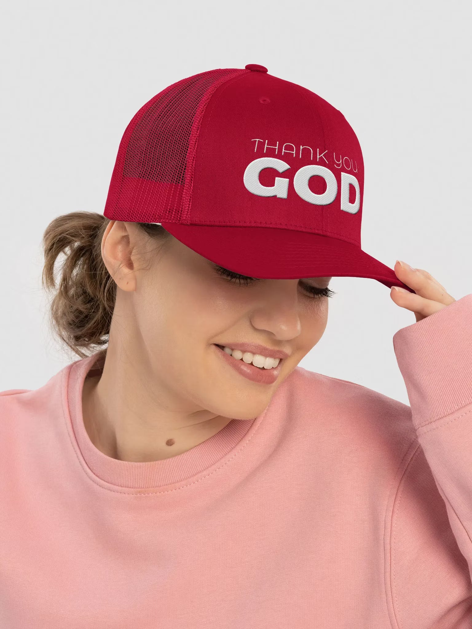 Thank you God Embroidered Trucker Hat