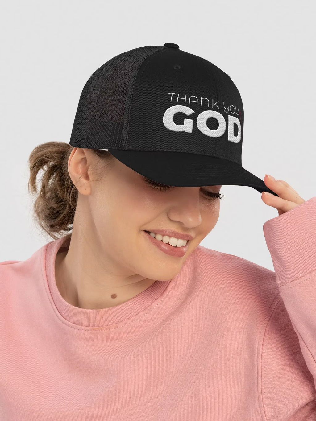 Thank you God Embroidered Trucker Hat