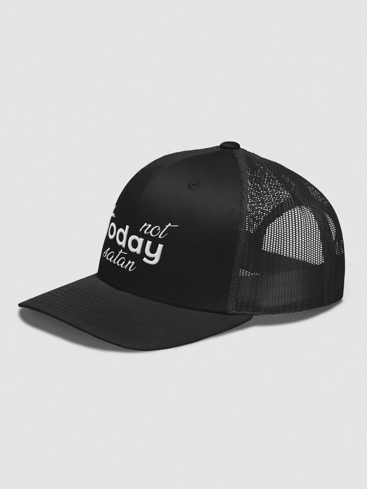 Not Today Satan Embroidered Trucker Hat