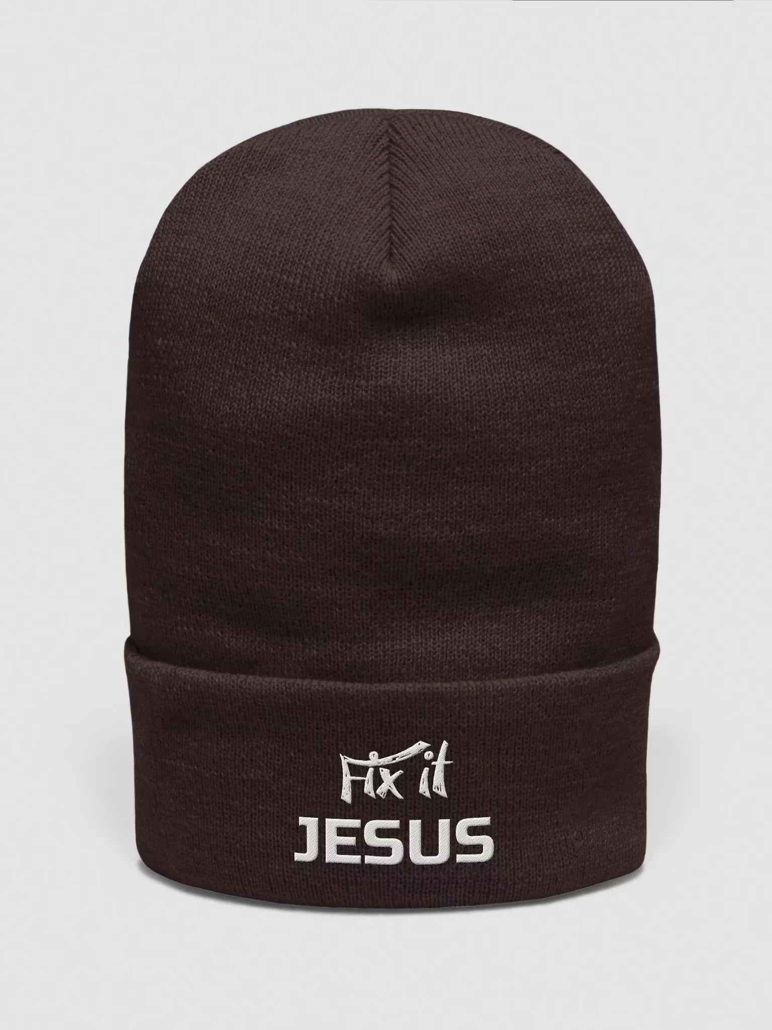 Fix it Jesus Embroidered Cuffed Beanie