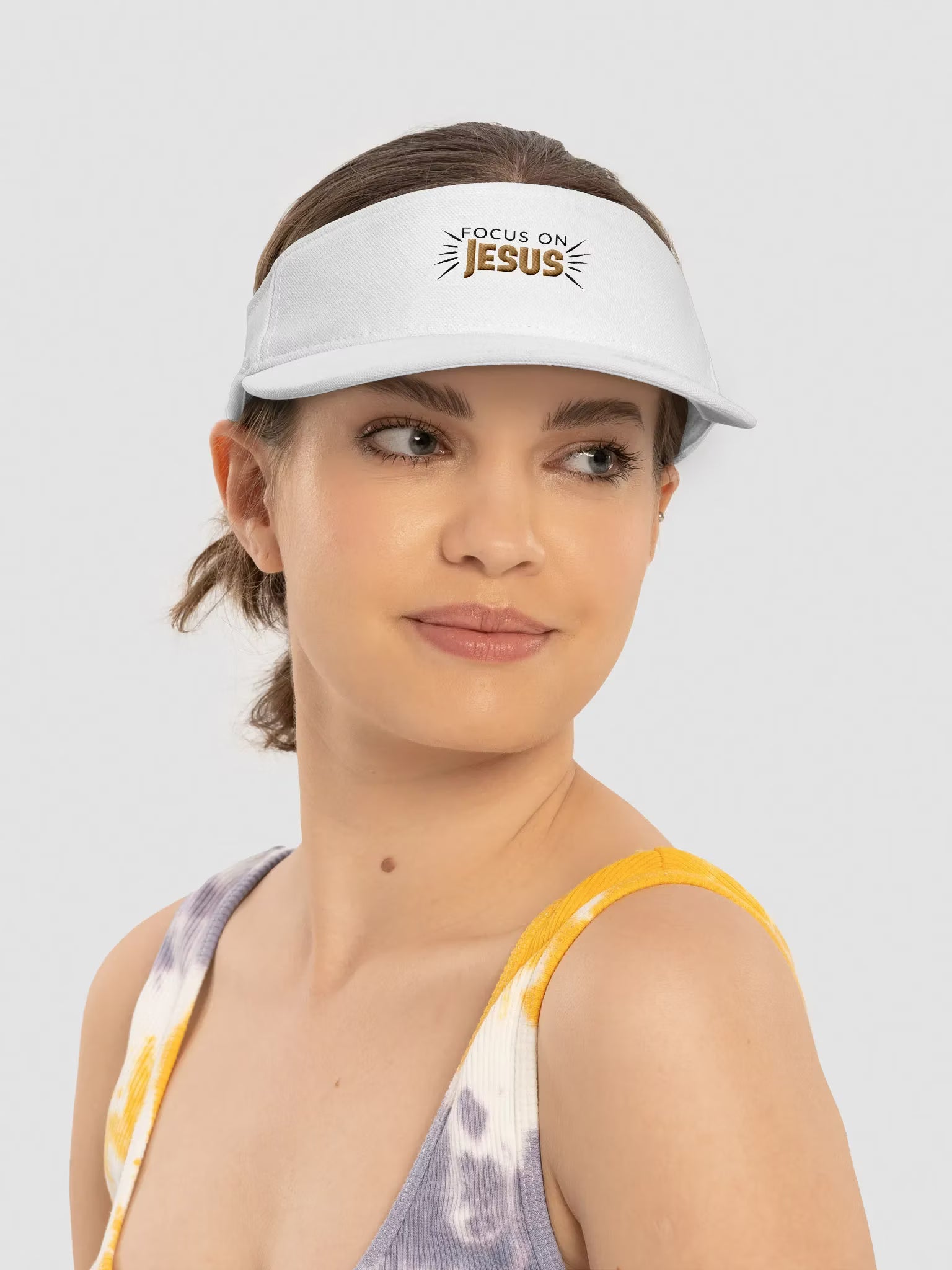 Focus On Jesus Embroidered Visor