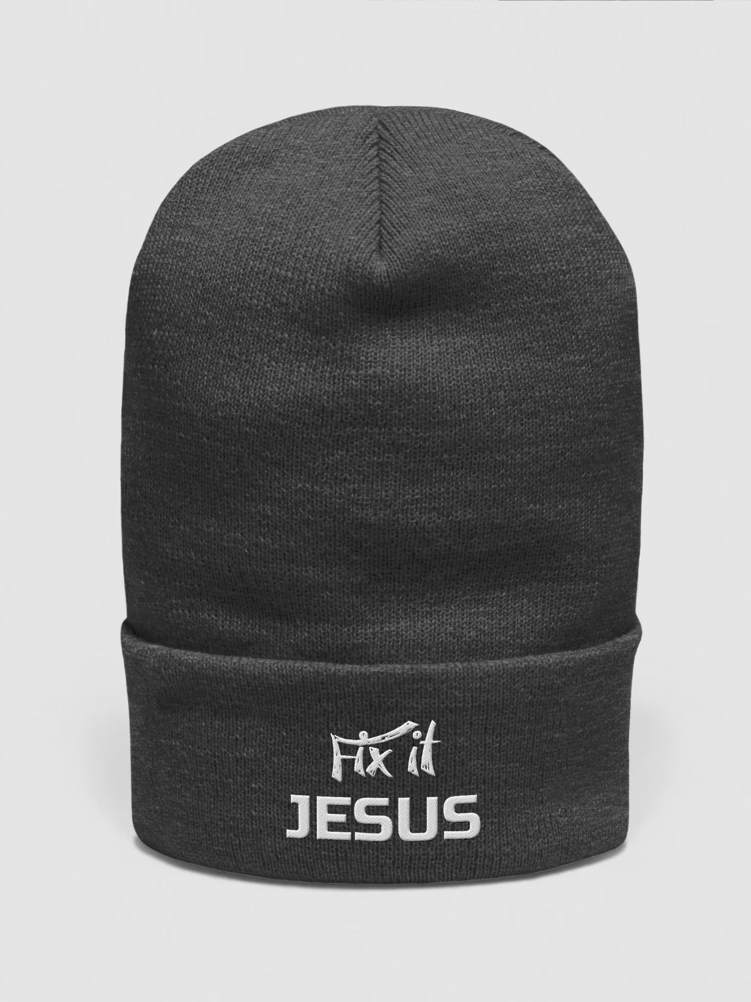 Fix it Jesus Embroidered Cuffed Beanie
