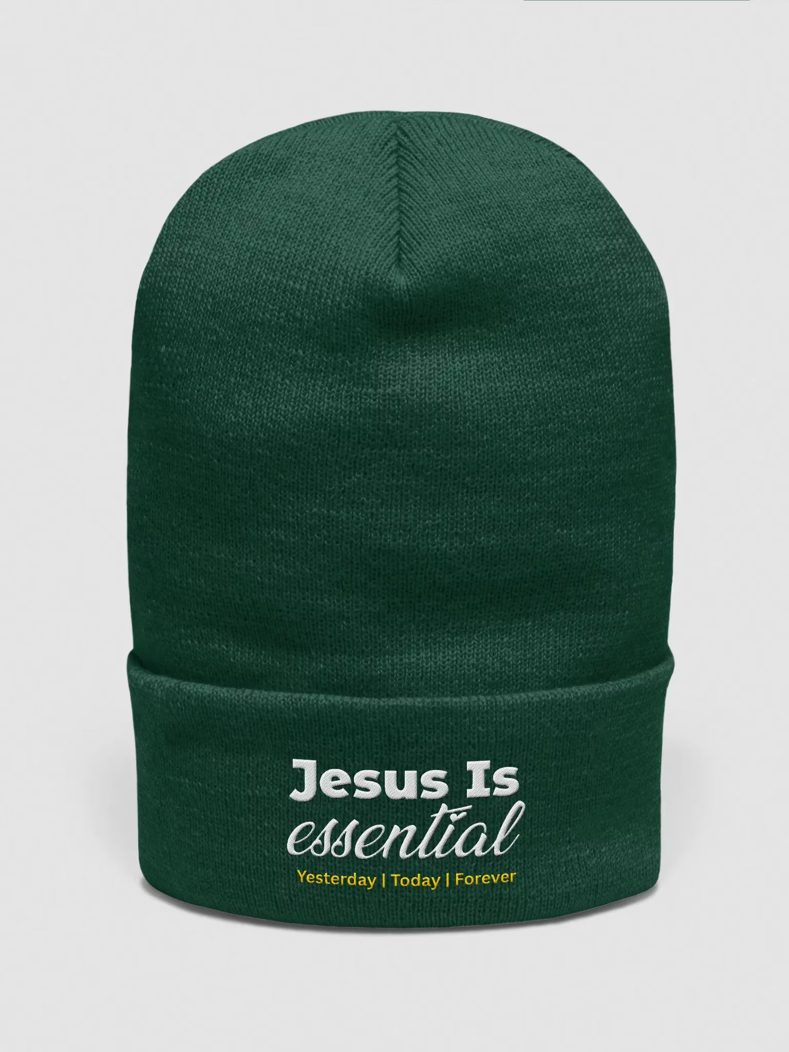 Jesus is Essential Embroidered Cuffed Beanie