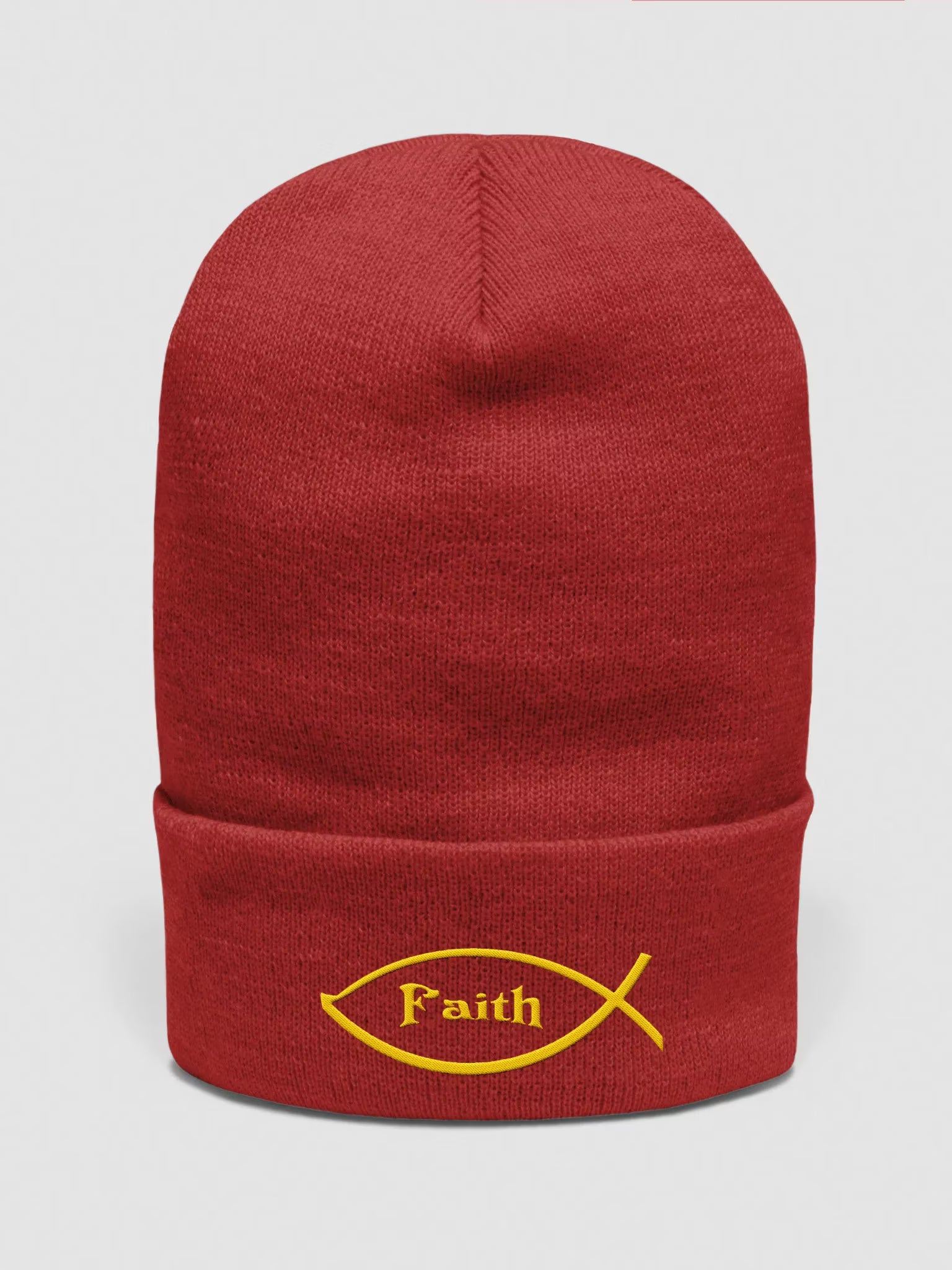 Faith Embroidered Cuffed Beanie